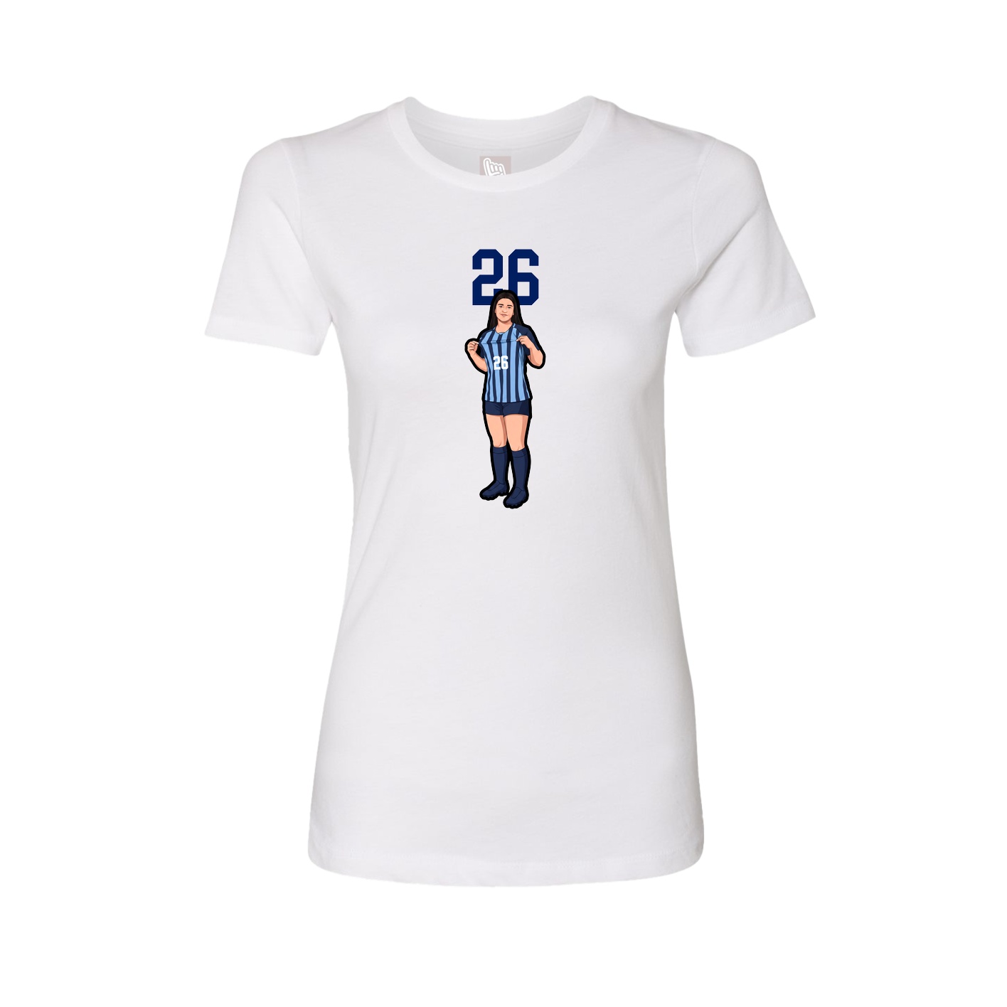 Fitted Women's Tee — Number Top in White