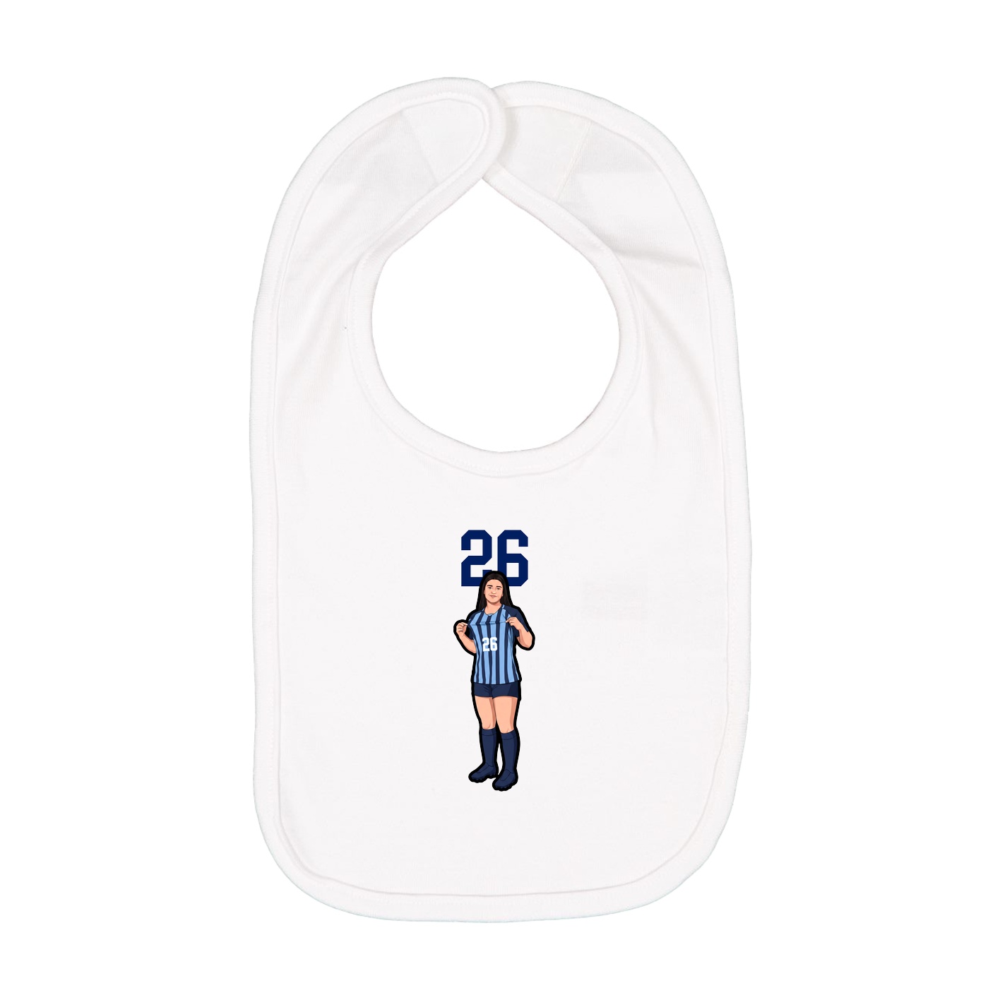 Infant Bib — Number Top in White
