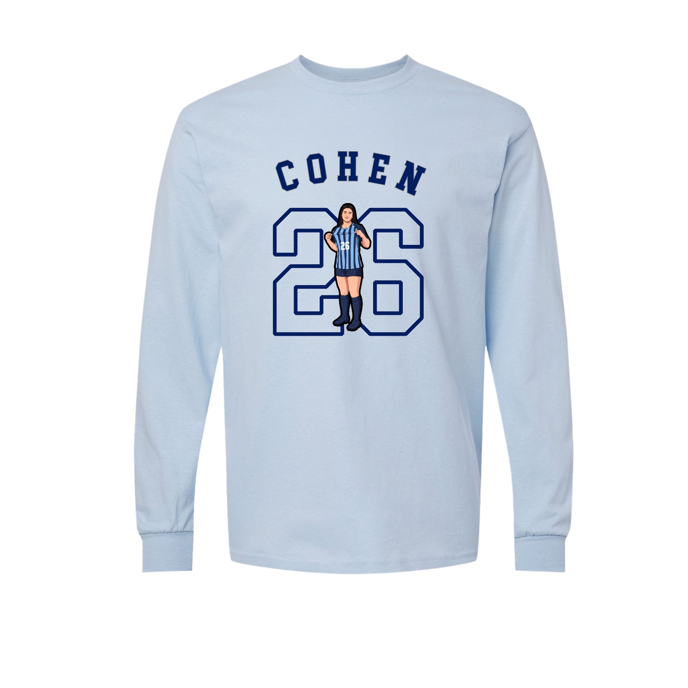 Long Sleeve Tee — Shirsey Arch in Light Blue