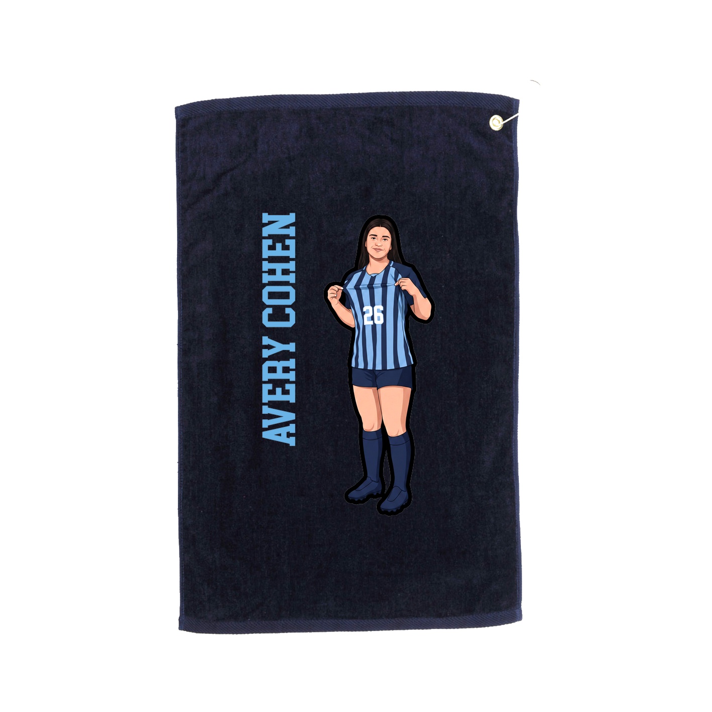 Golf Towel — Name Vertical in Navy