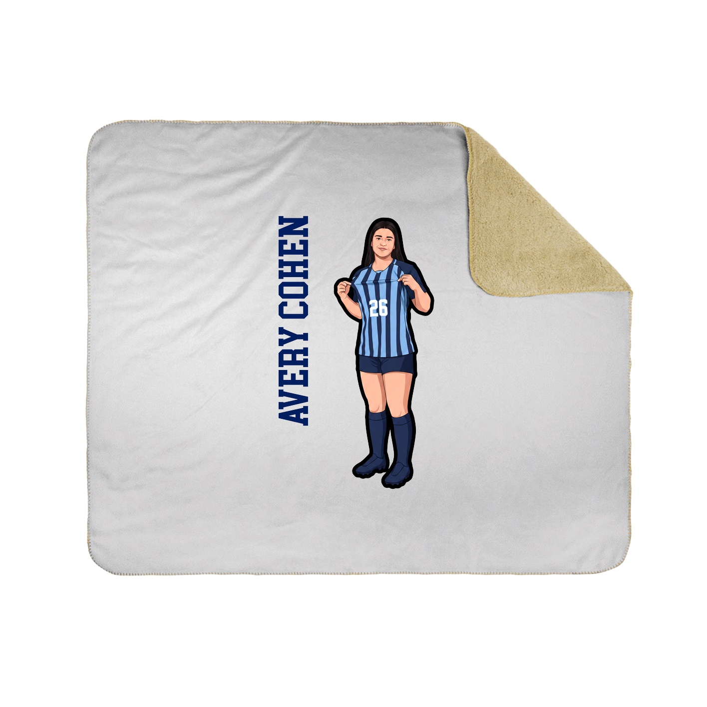 Throw Blanket — Name Vertical in White