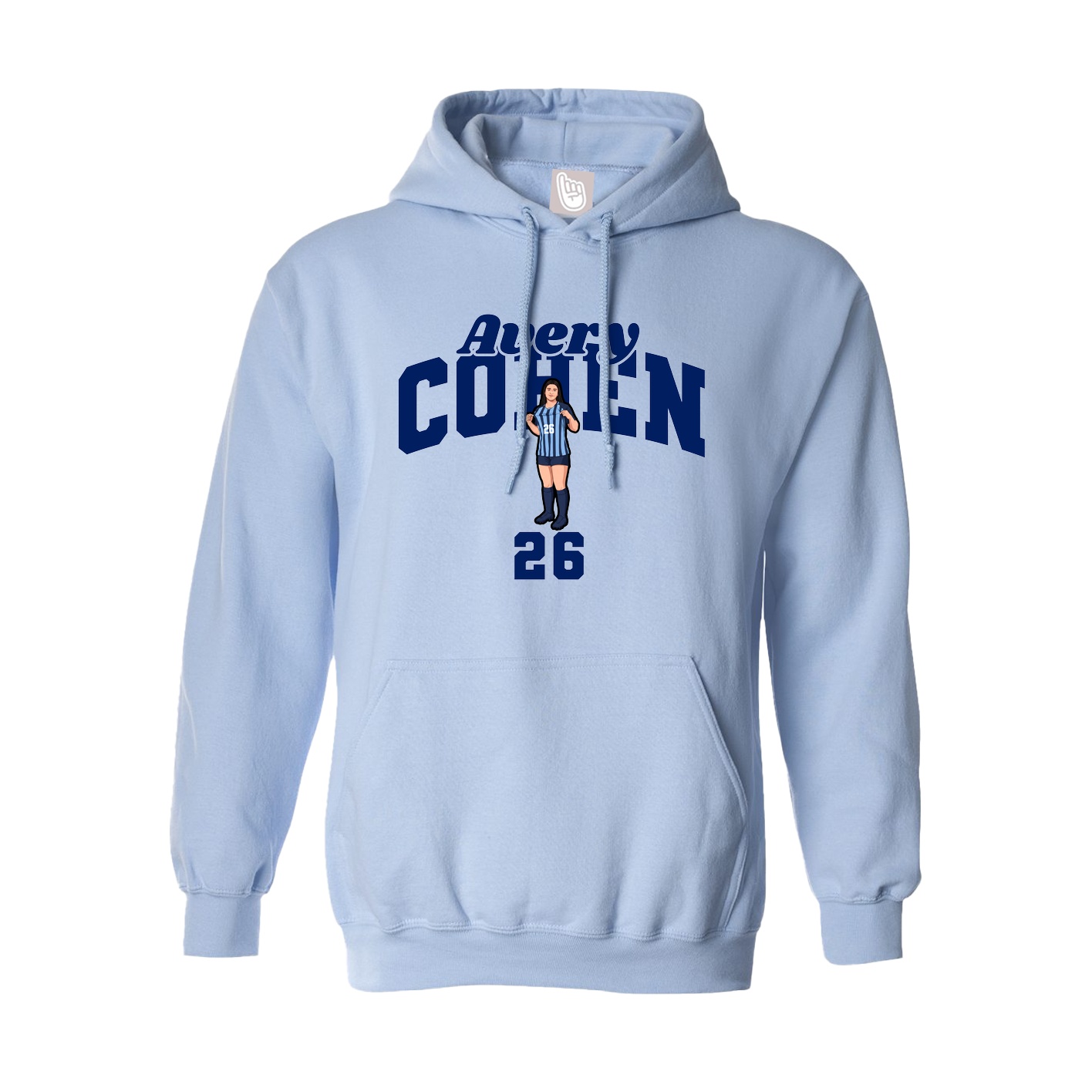 Hoodie — Signature Arch in Light Blue