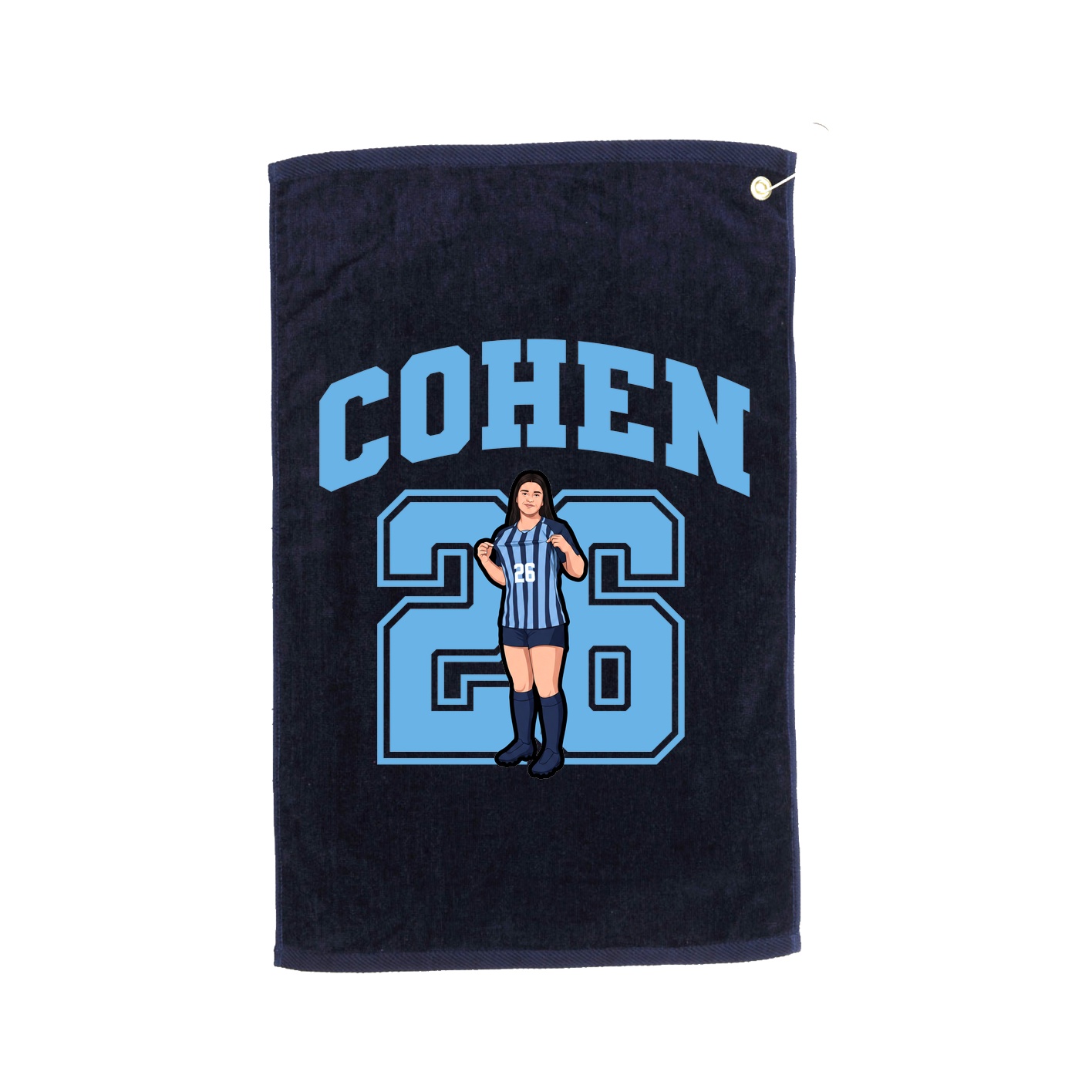 Golf Towel — Number in Navy