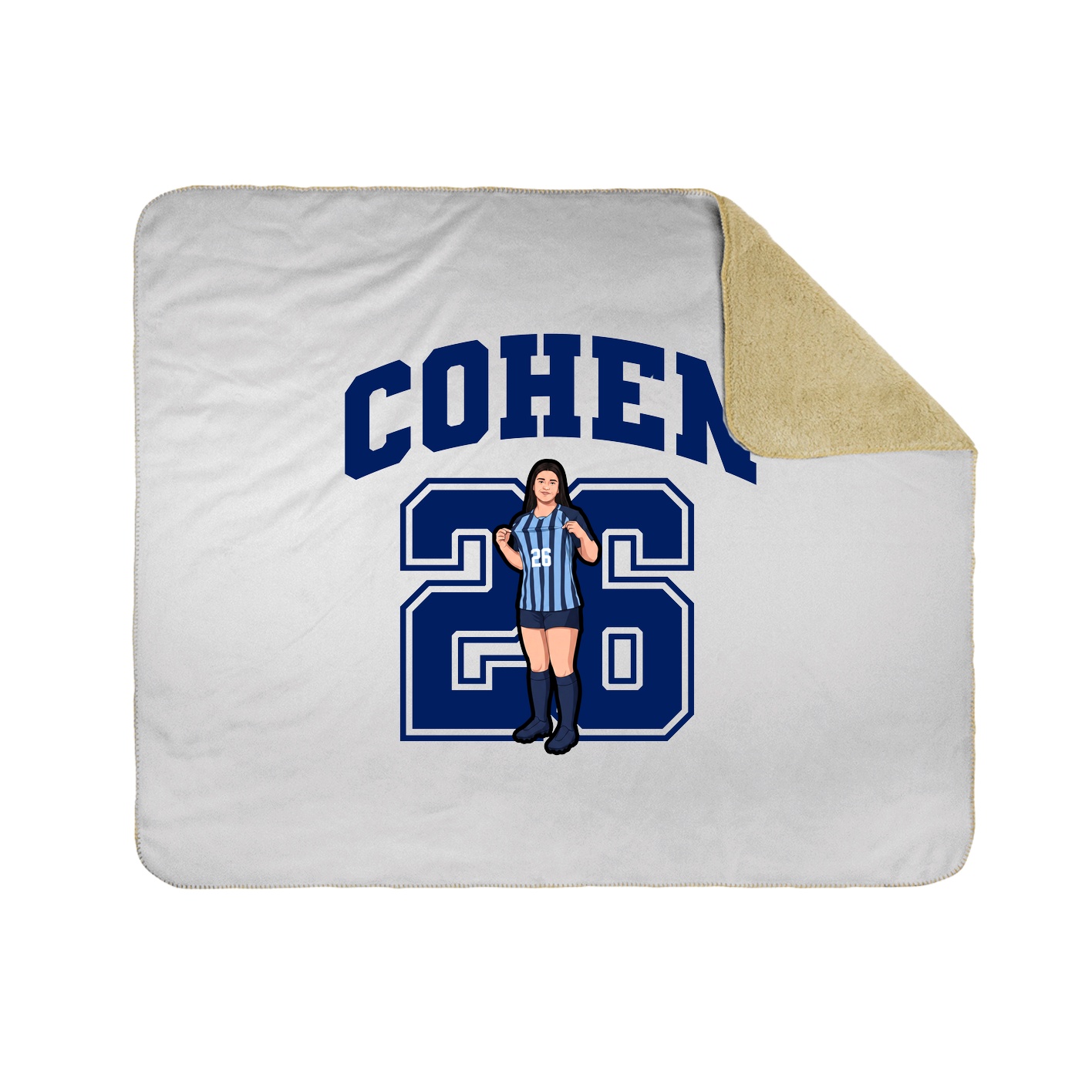 Throw Blanket — Number in White