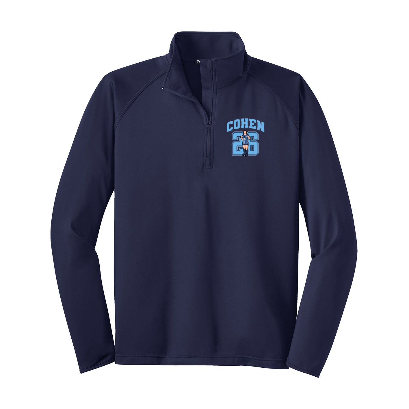 Q-Zip Pullover — Number in Navy
