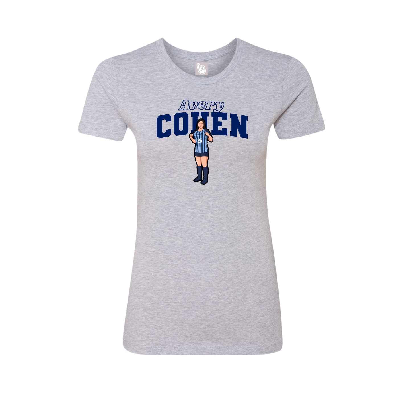 Fitted Women's Tee — Name Arch in Grey