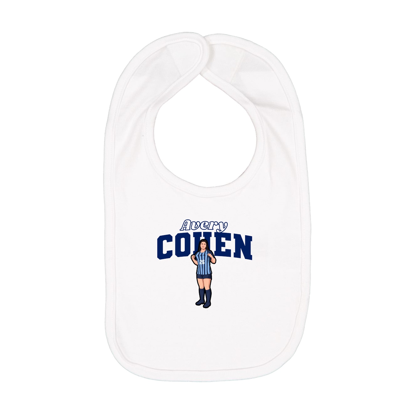 Infant Bib — Name Arch in White