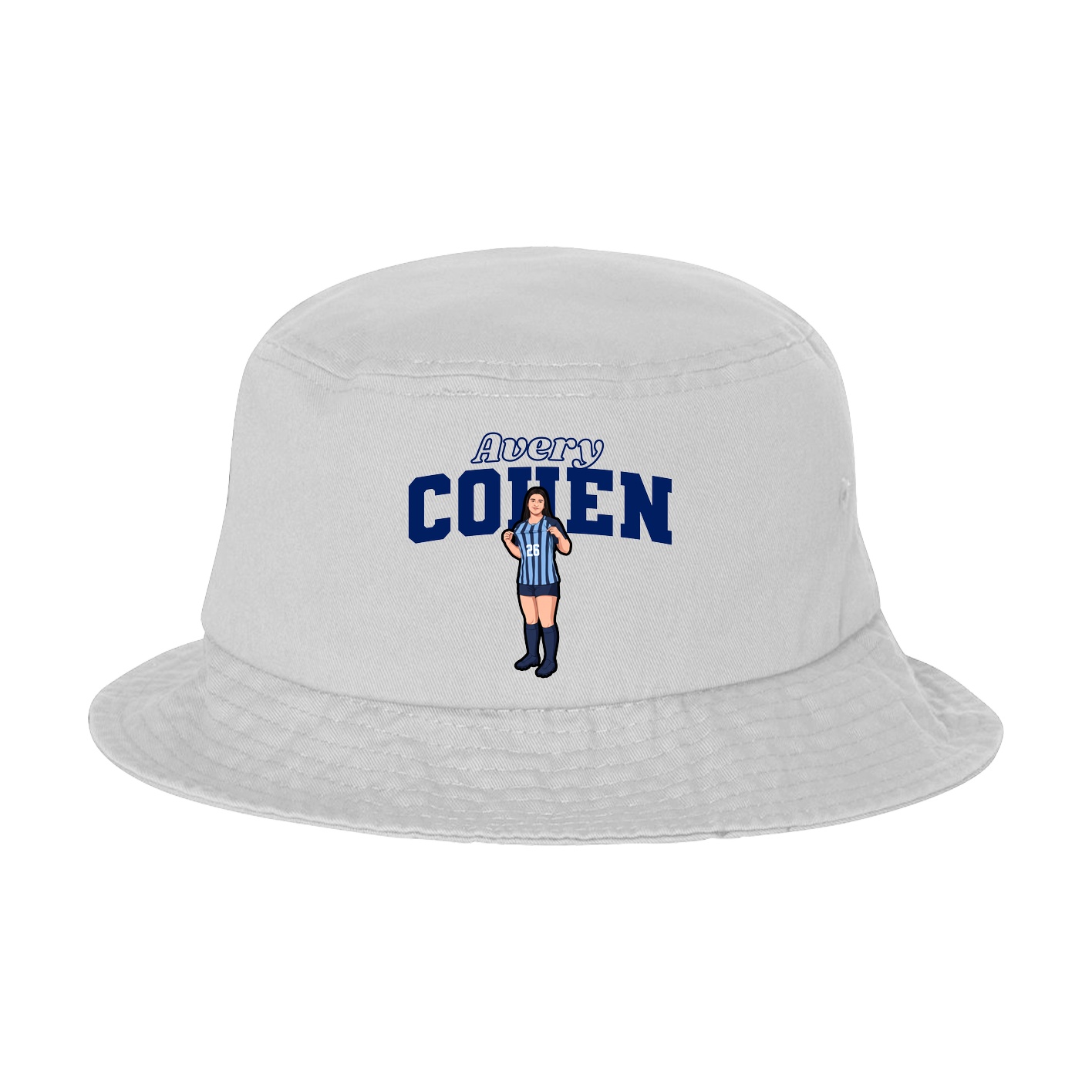 Bucket Cap — Name Arch in White