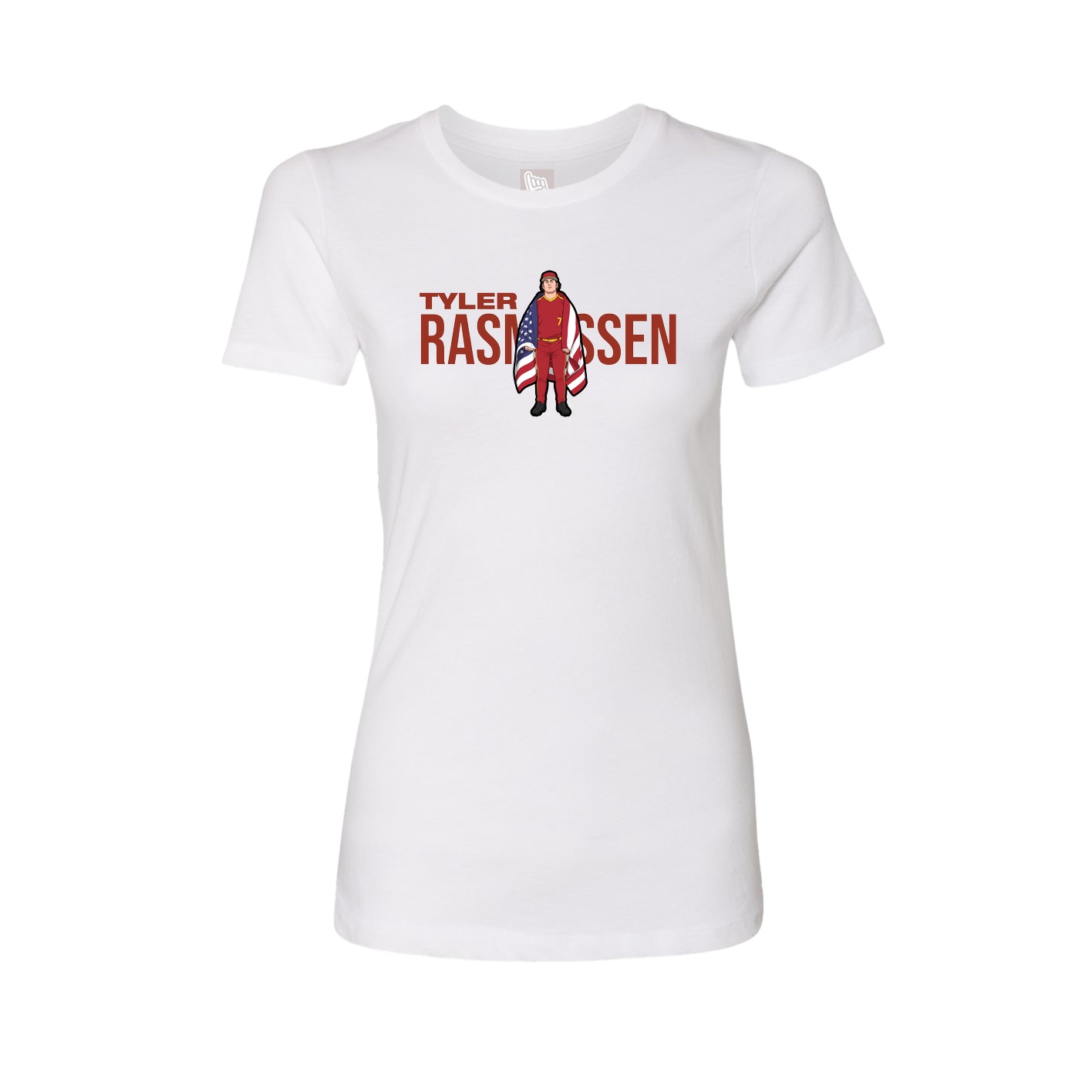 Fitted Women's Tee — Player Name in White