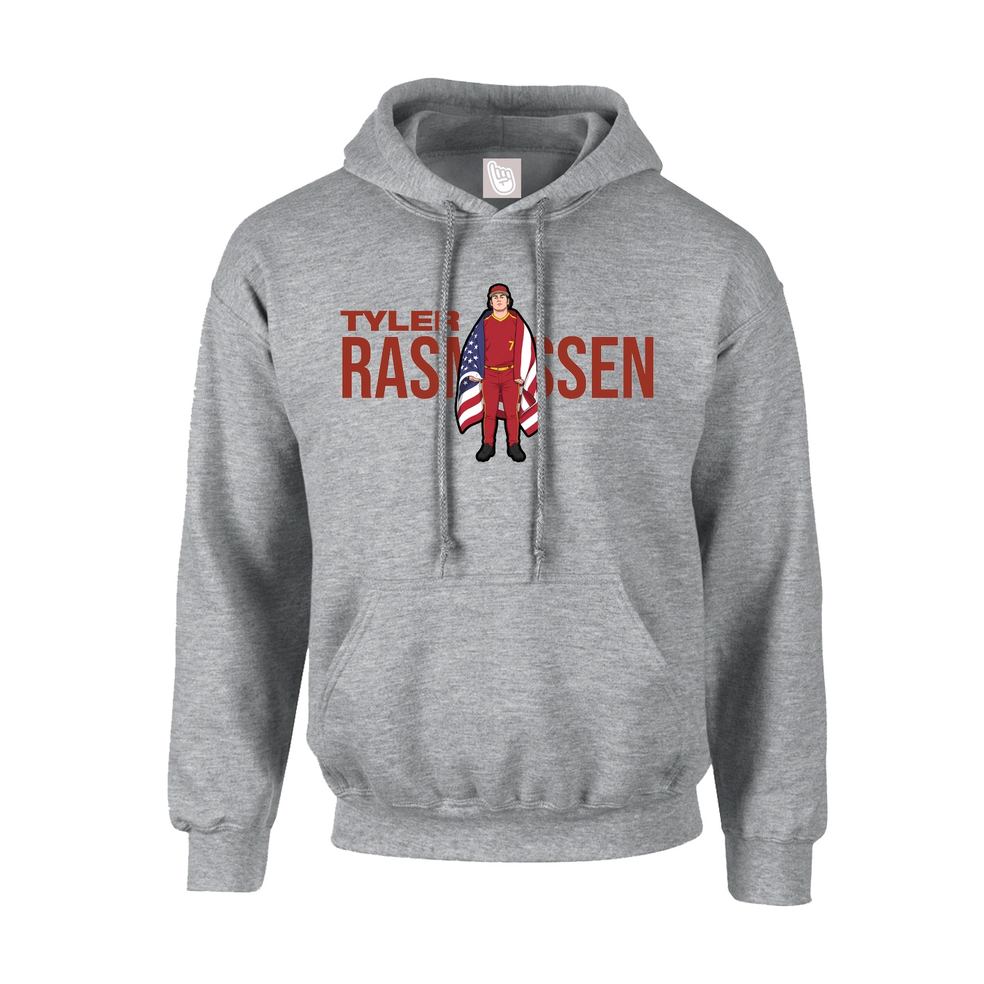Youth Hoodie — Player Name in Grey