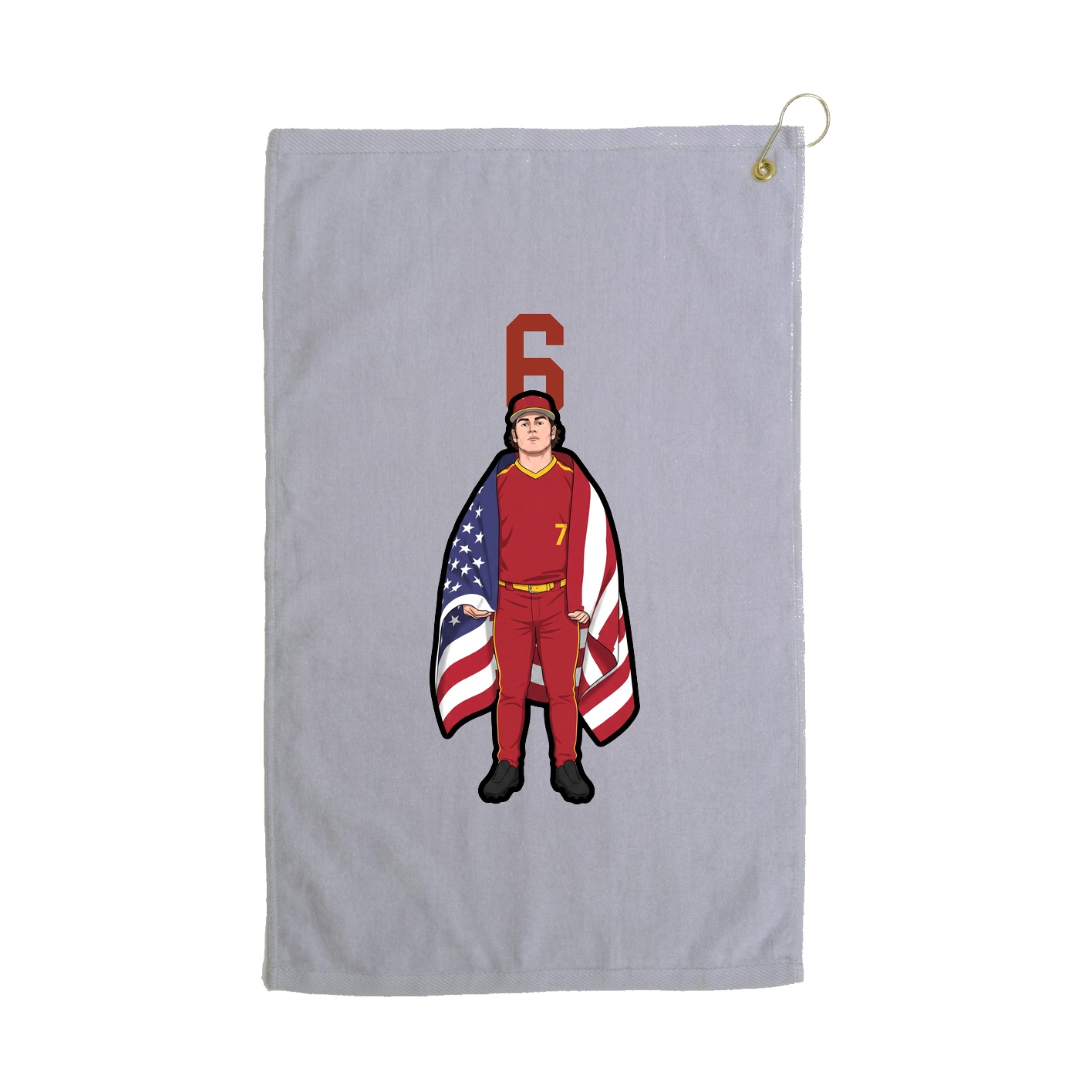Golf Towel — Number Top in Grey