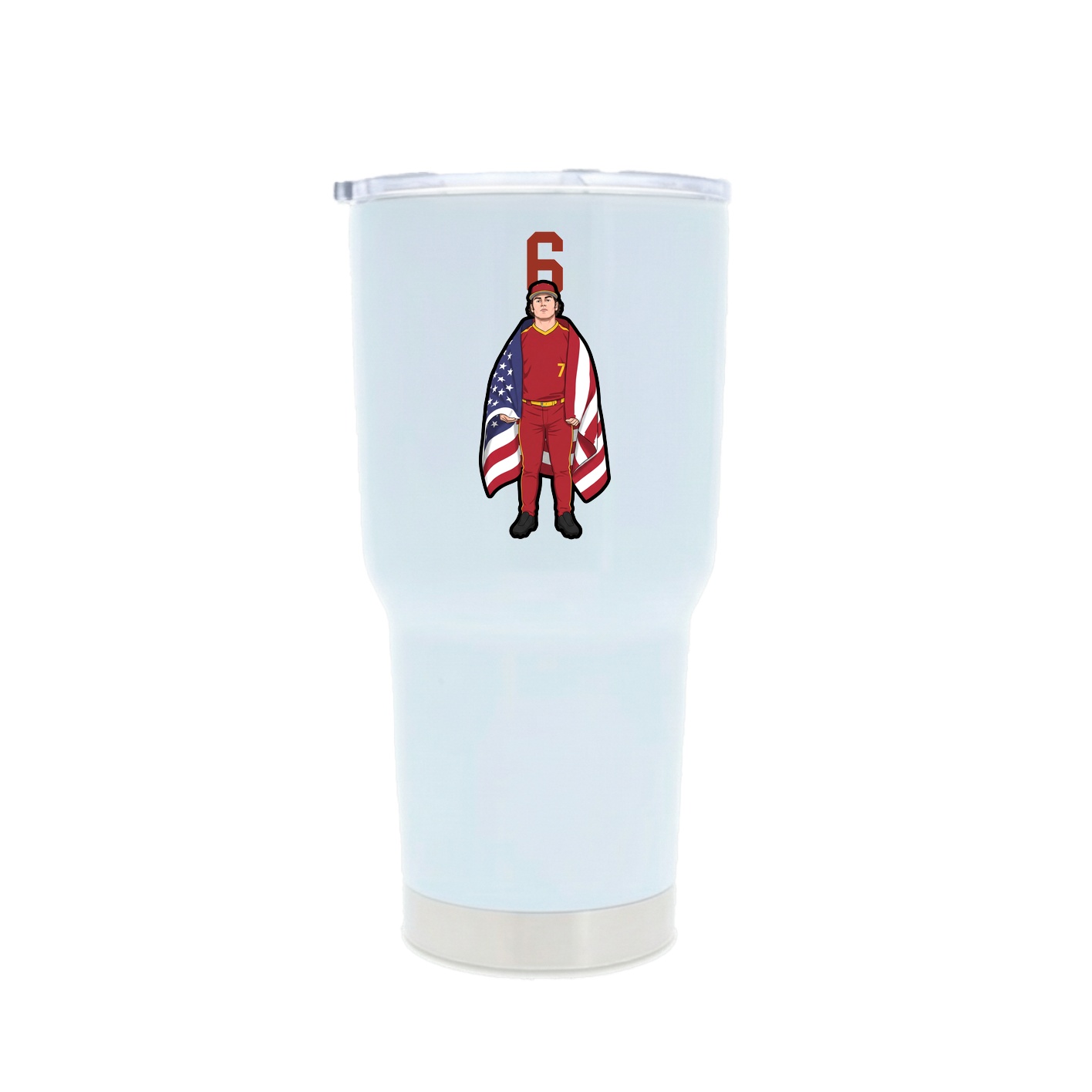 30oz Stainless Steel Tumbler — Number Top in White