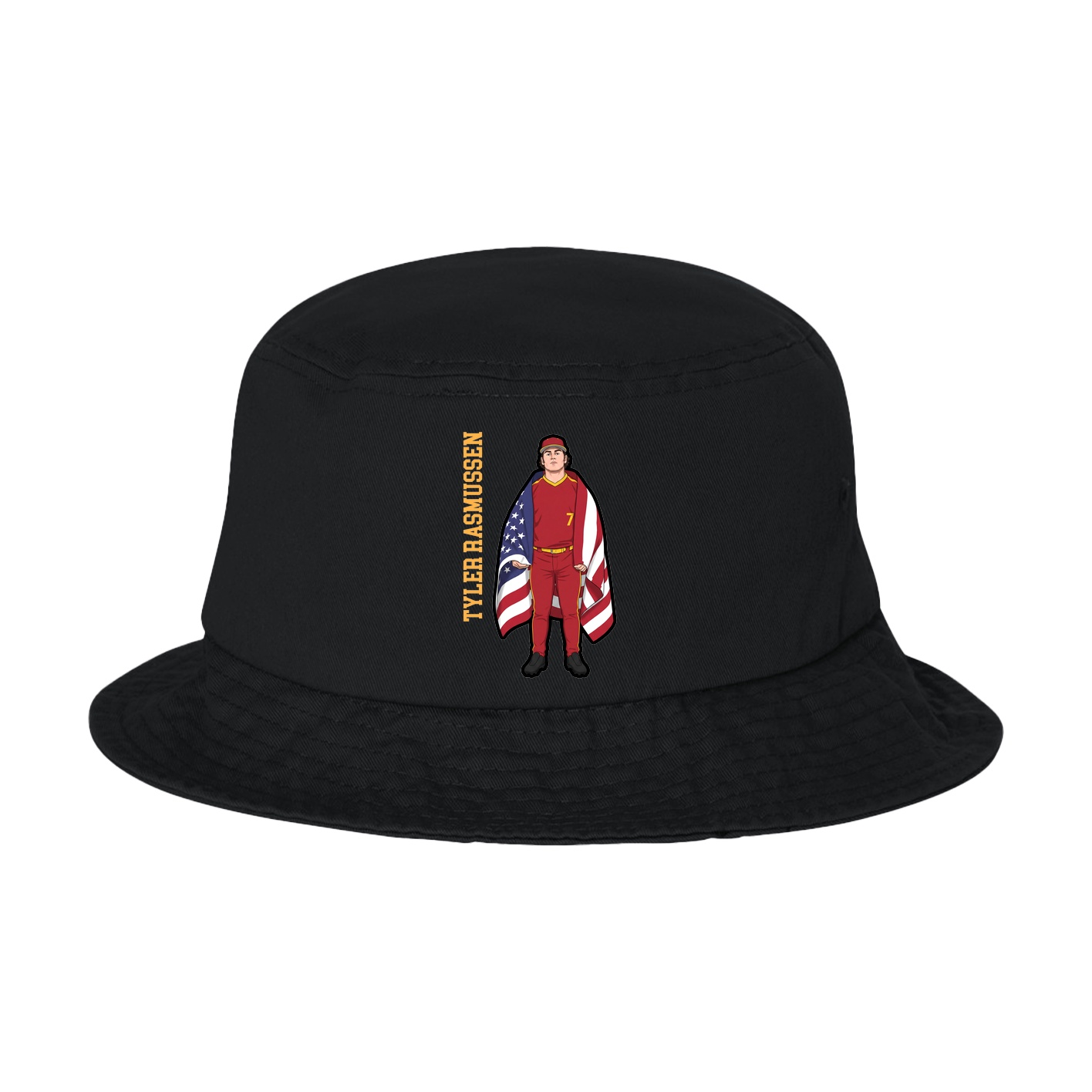 Bucket Cap — Name Vertical in Black