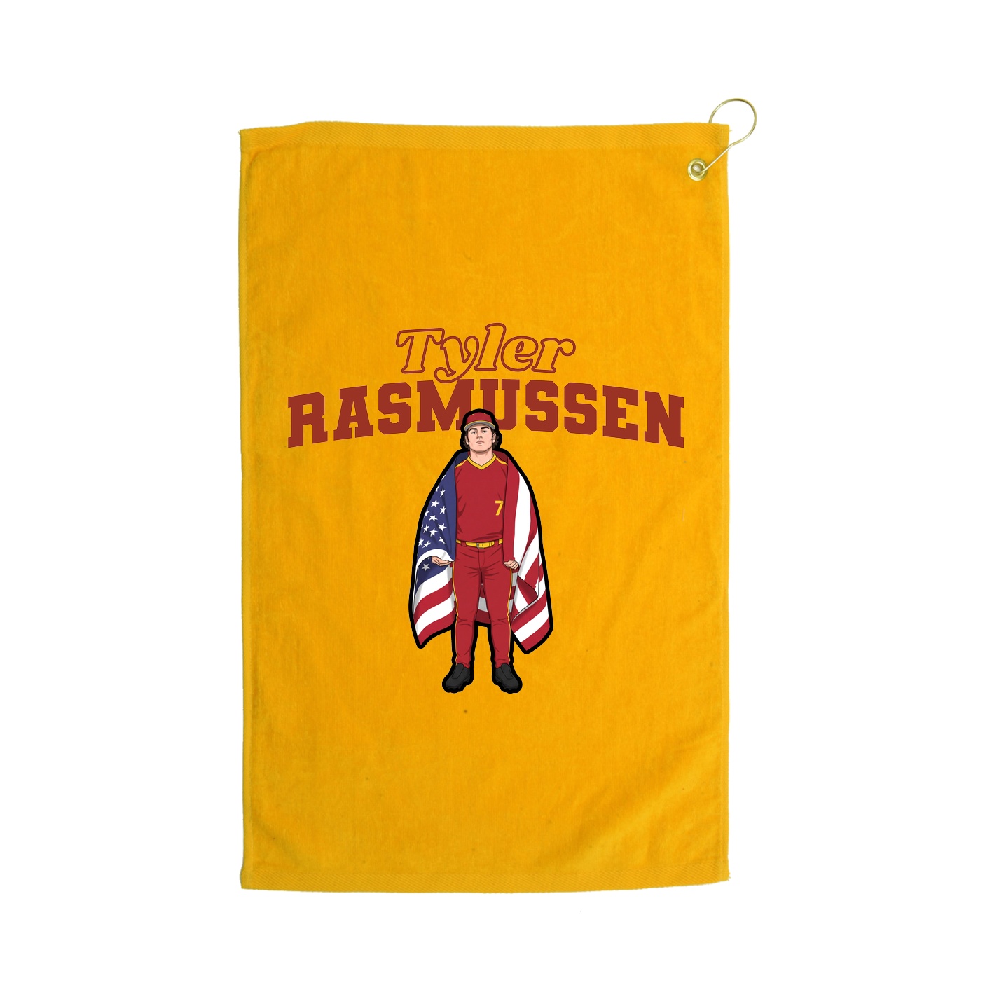 Golf Towel — Name Arch in Gold