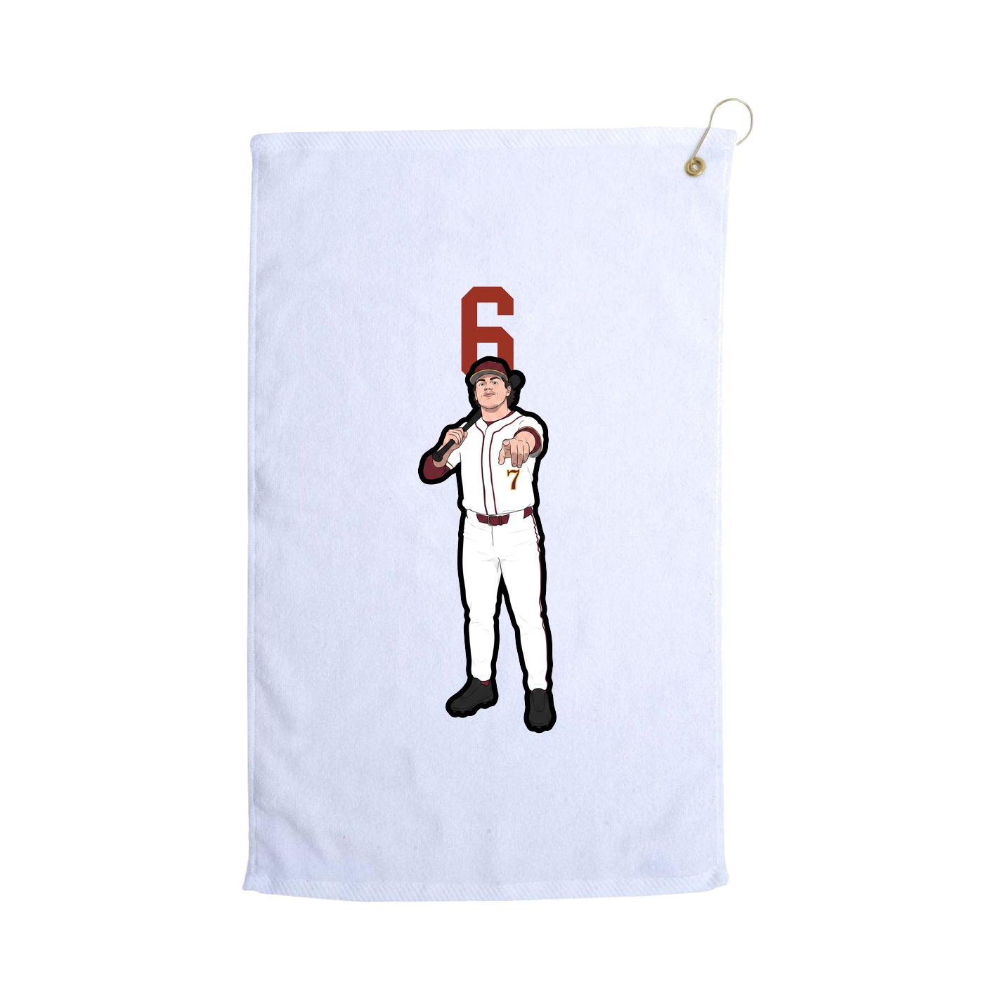Golf Towel — Number Top in White