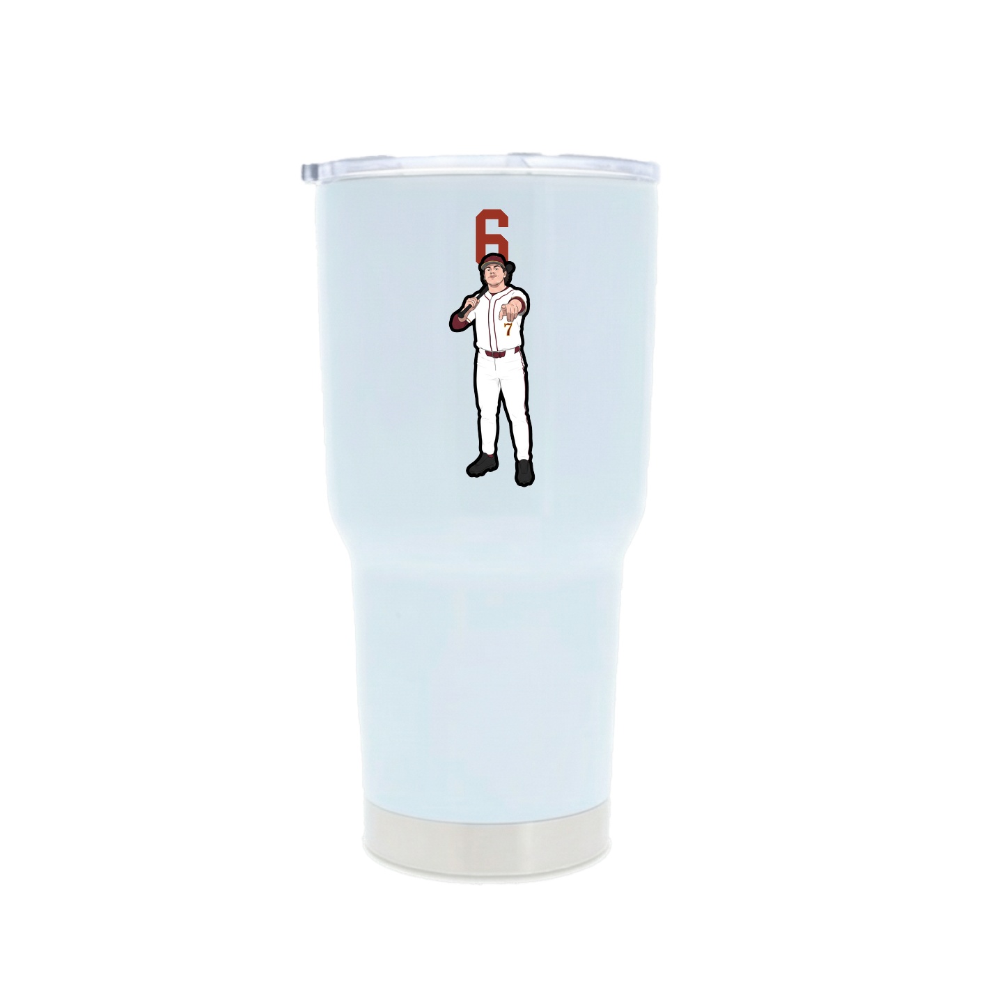 30oz Stainless Steel Tumbler — Number Top in White