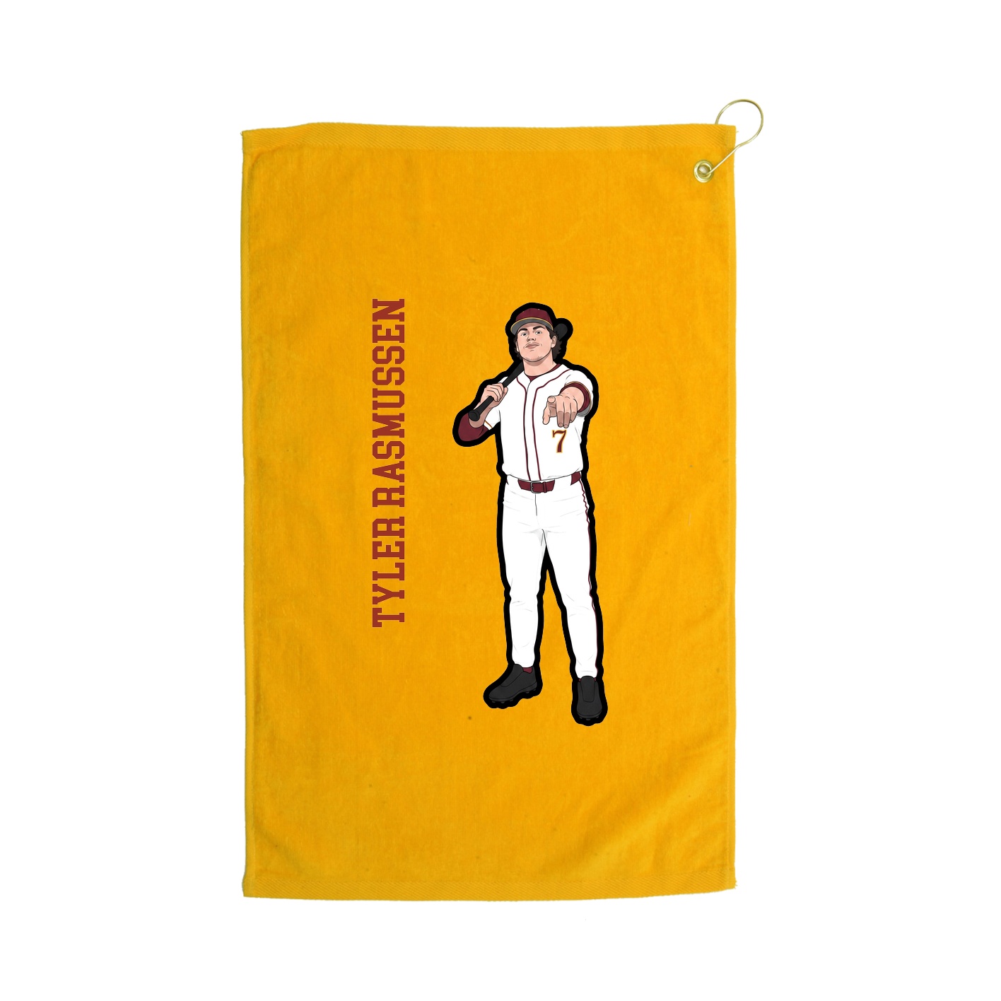 Golf Towel — Name Vertical in Gold
