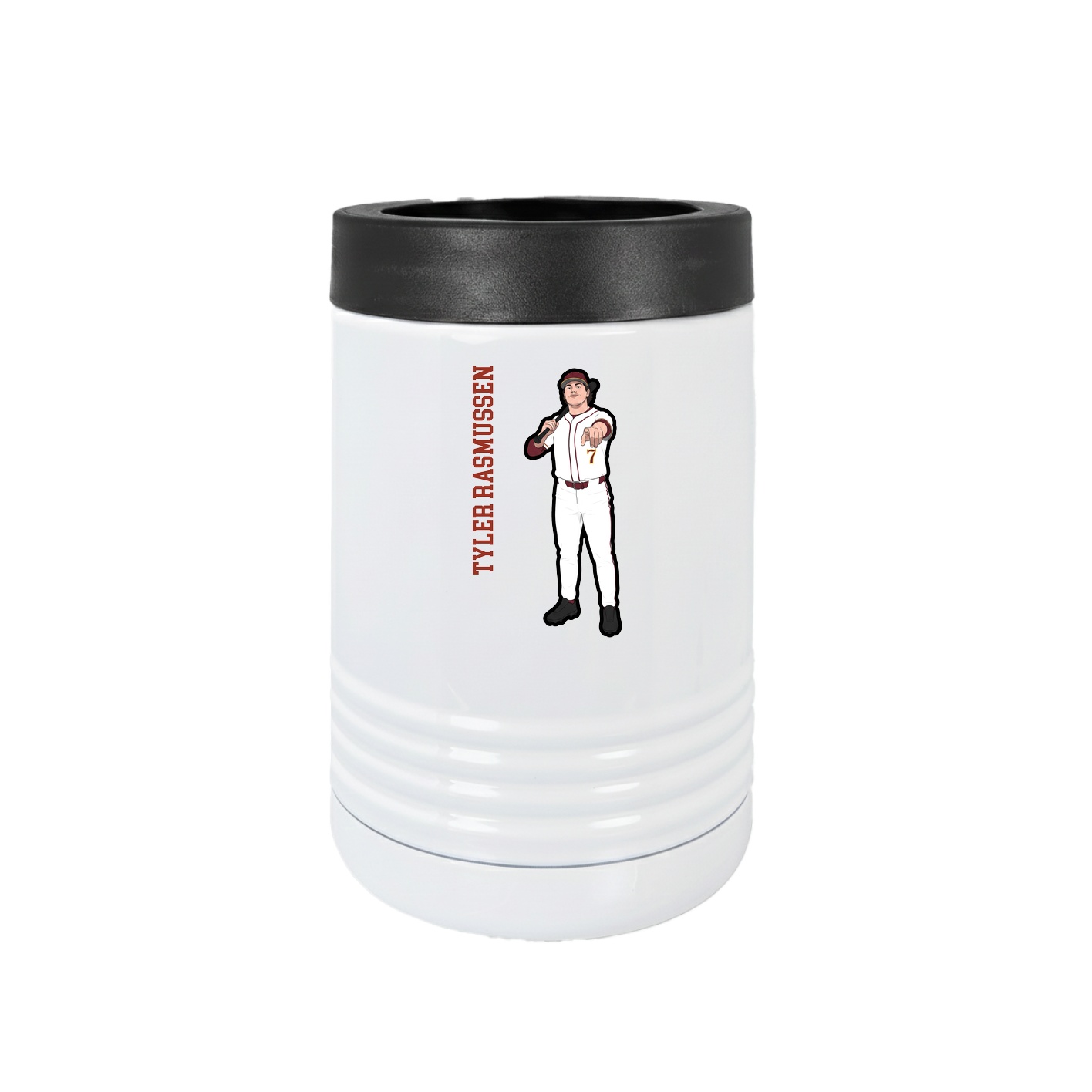 Beverage Holder — Name Vertical in White