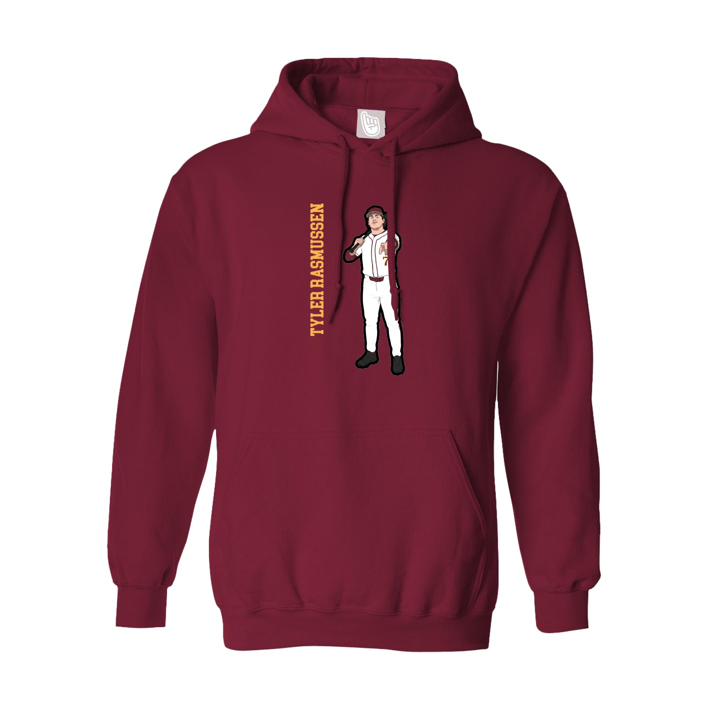 Hoodie — Name Vertical in Cardinal