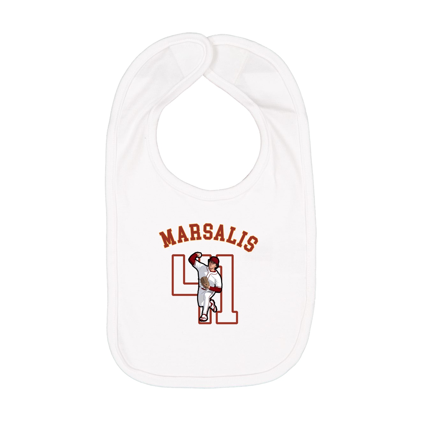 Infant Bib — Shirsey Arch in White