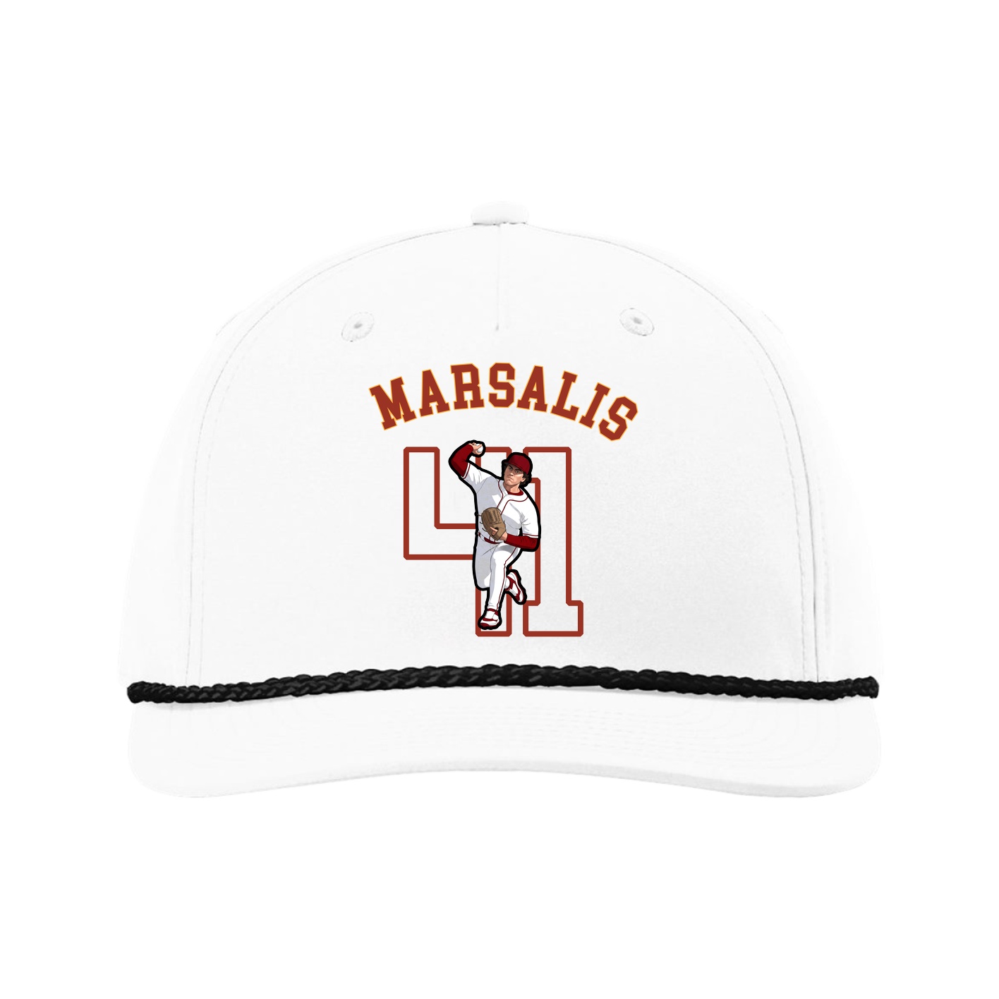Five-Panel Classic Rope Cap — Shirsey Arch in White