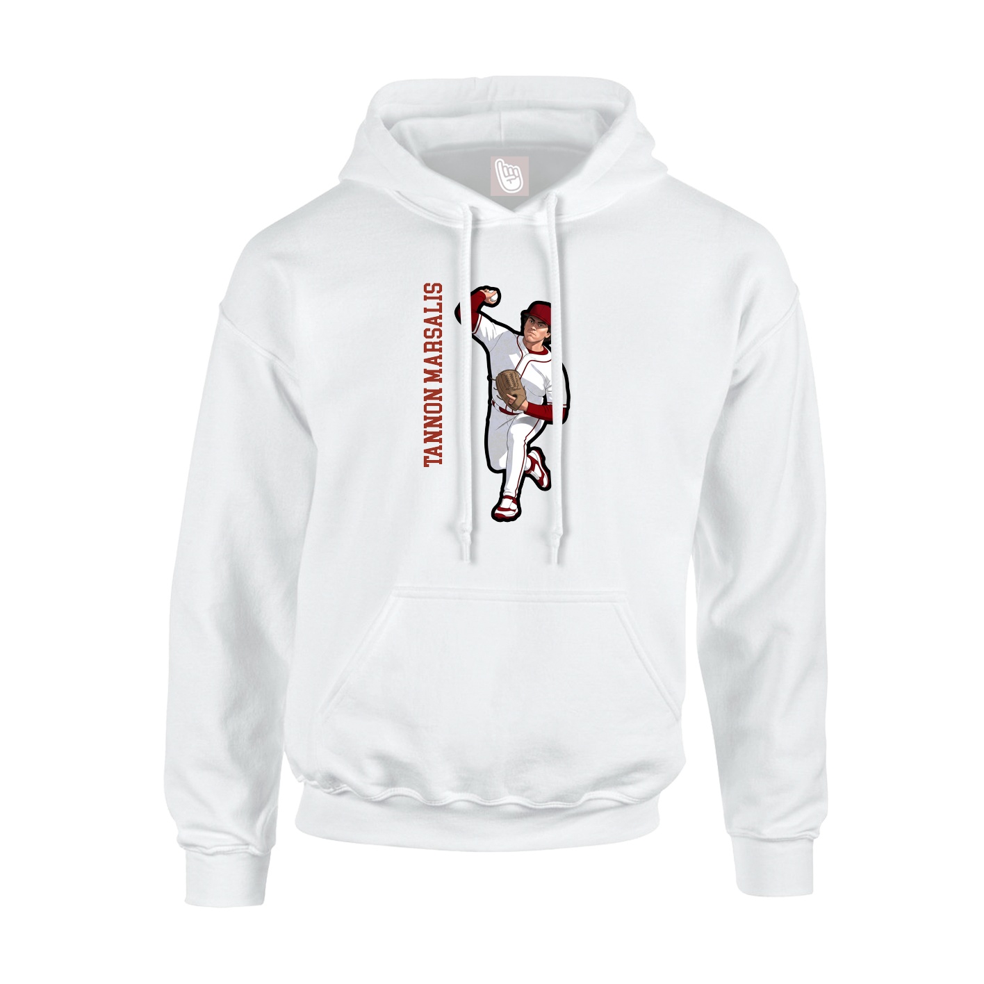 Hoodie — Name Vertical in White