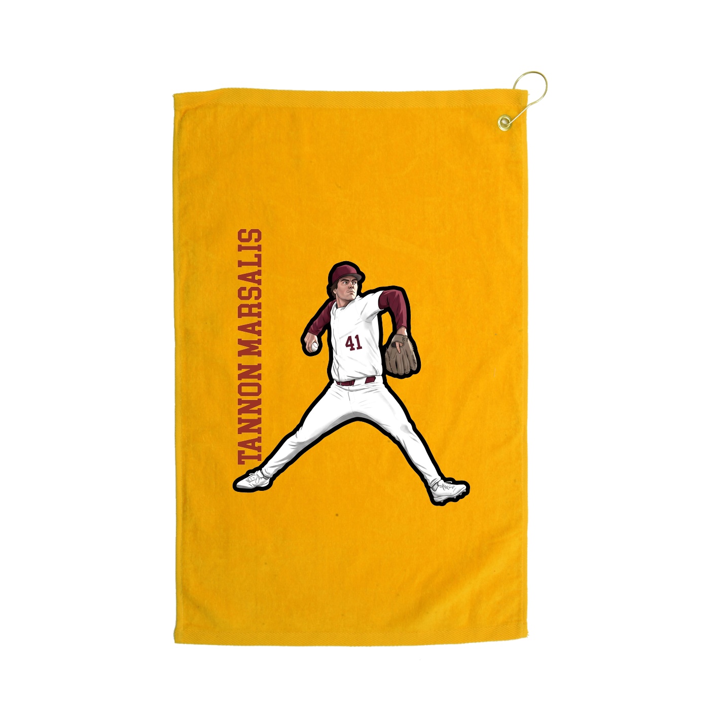 Golf Towel — Name Vertical in Gold