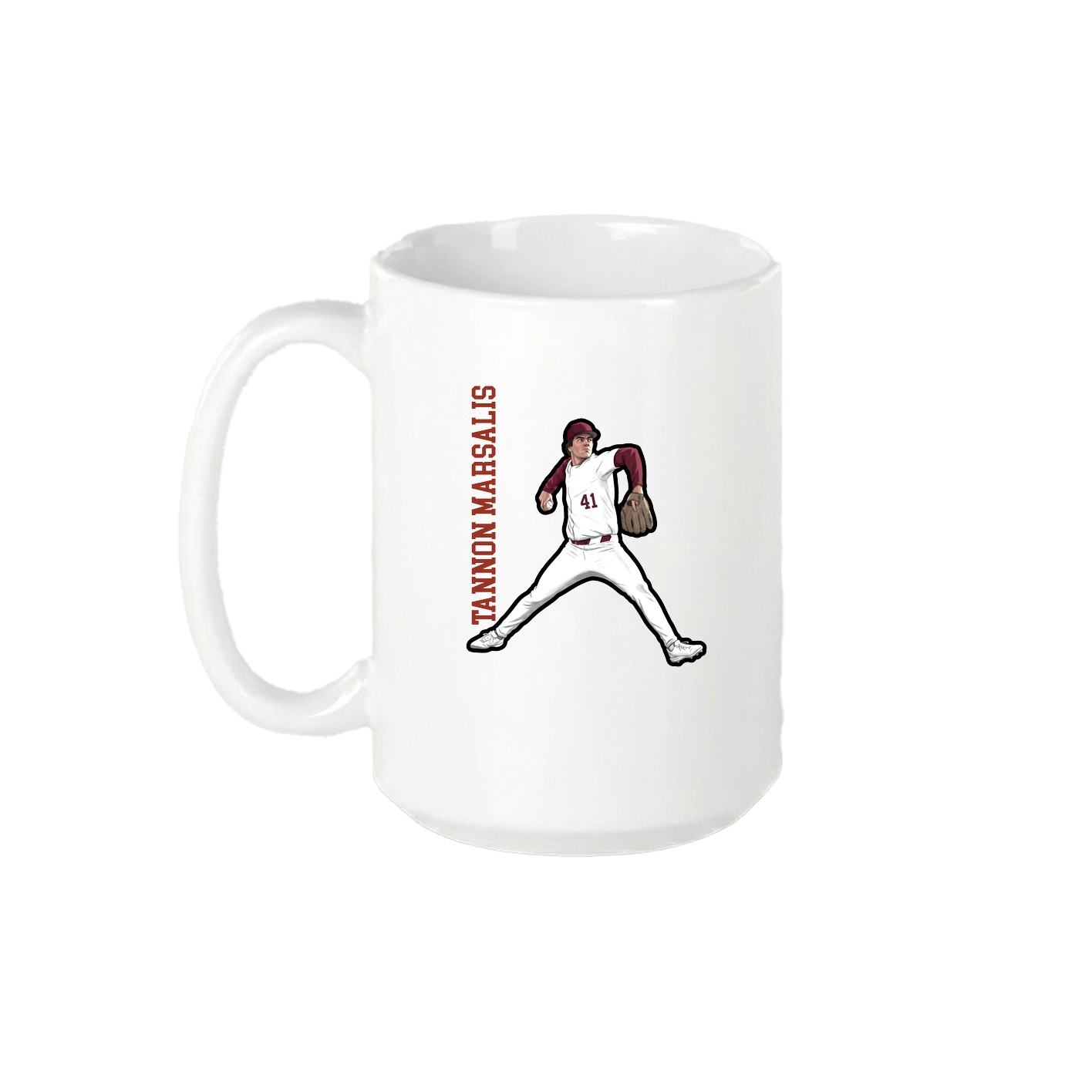 15oz Coffee Mug — Name Vertical in White