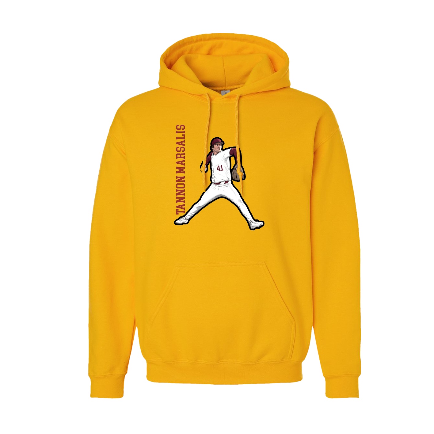 Hoodie — Name Vertical in Gold