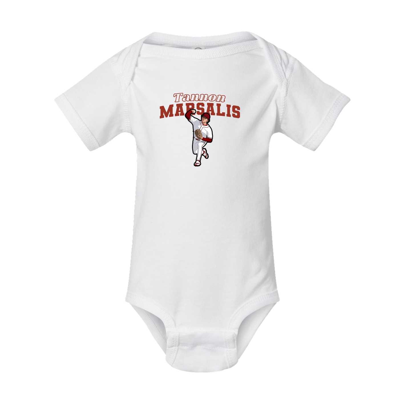 Baby Onesie — Name Arch in White