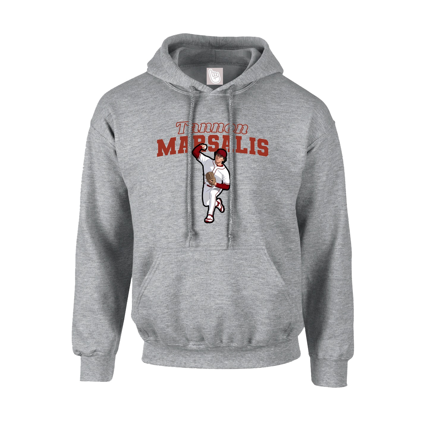 Youth Hoodie — Name Arch in Grey
