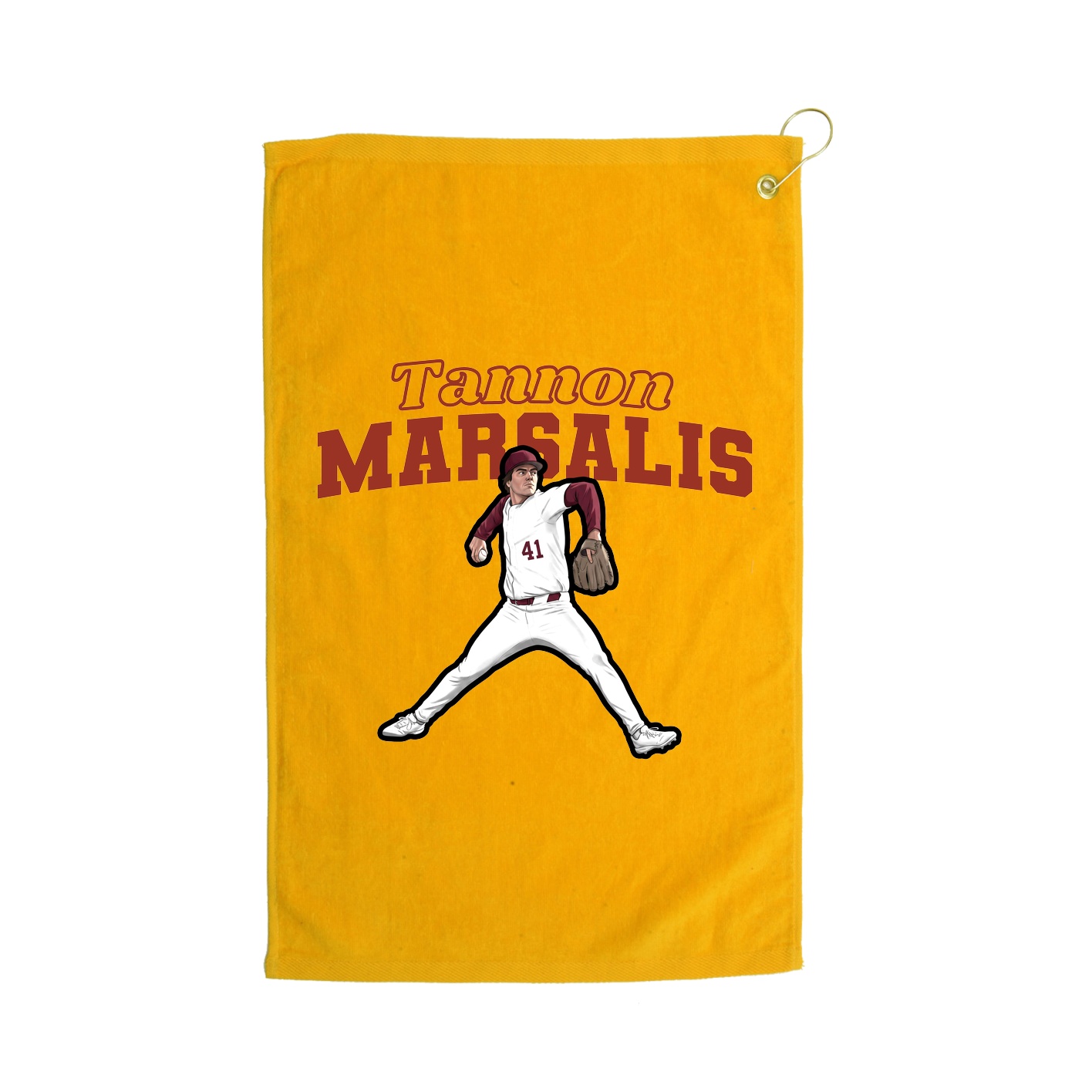 Golf Towel — Name Arch in Gold
