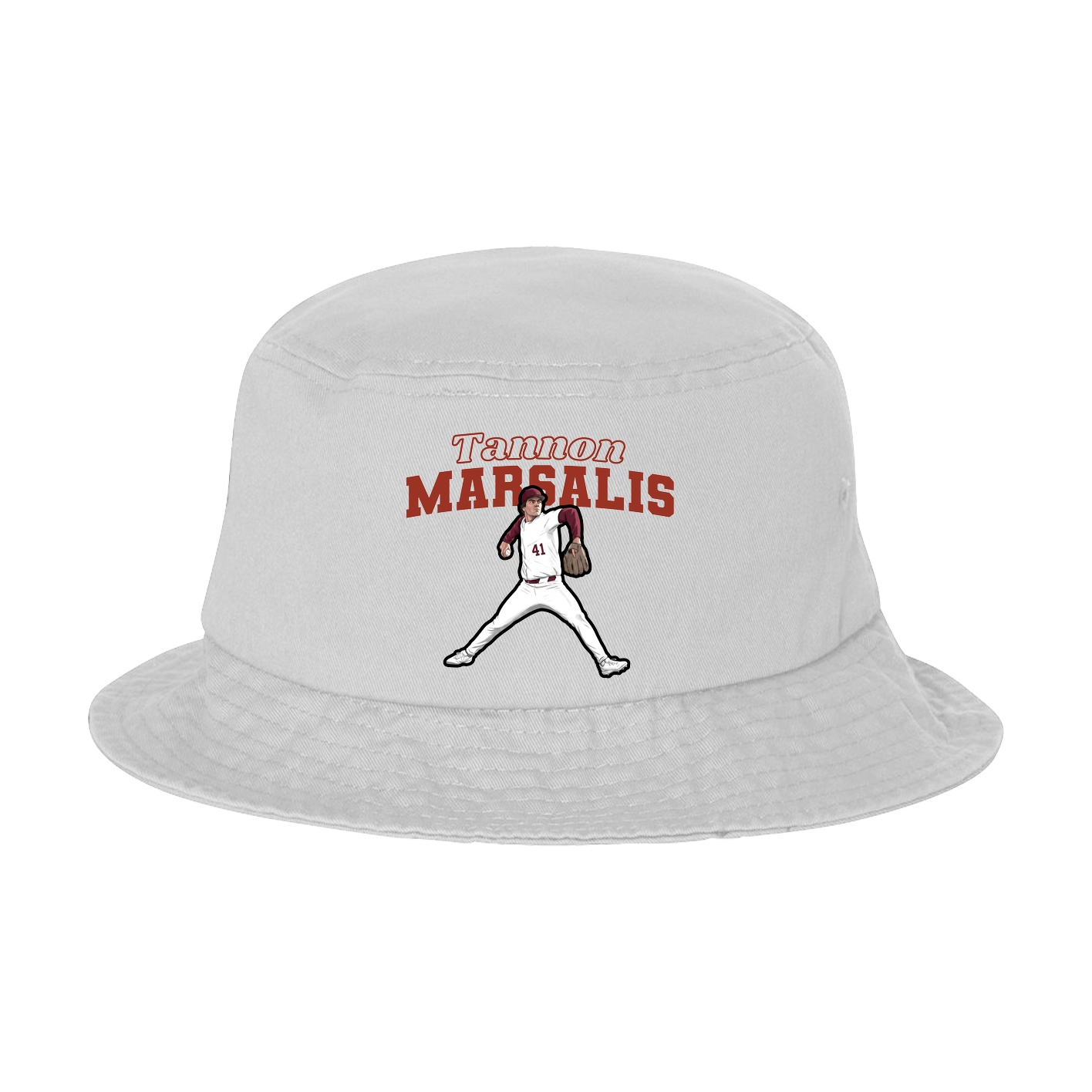 Bucket Cap — Name Arch in White