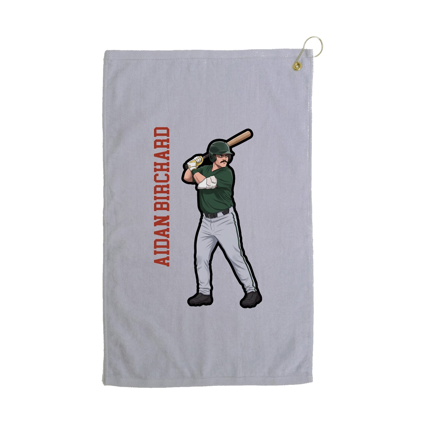 Golf Towel — Name Vertical in Grey