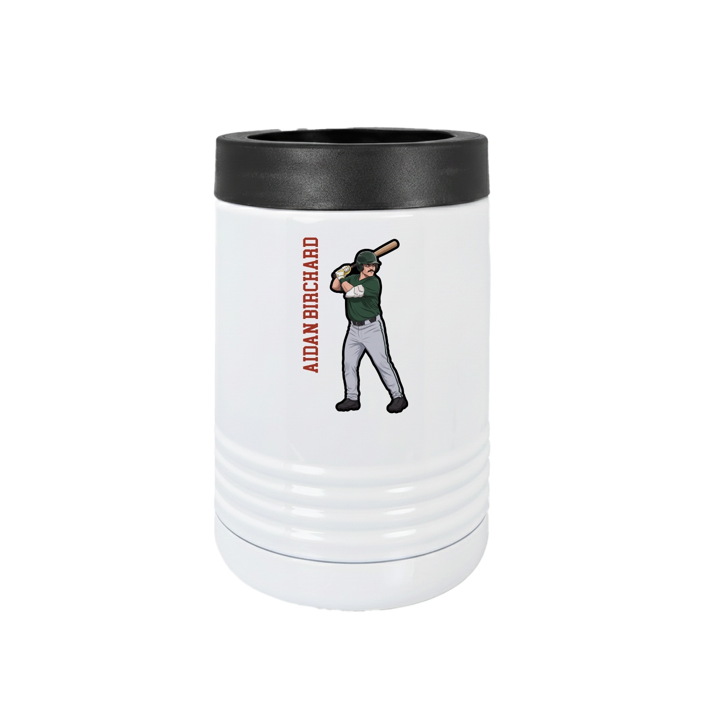 Beverage Holder — Name Vertical in White