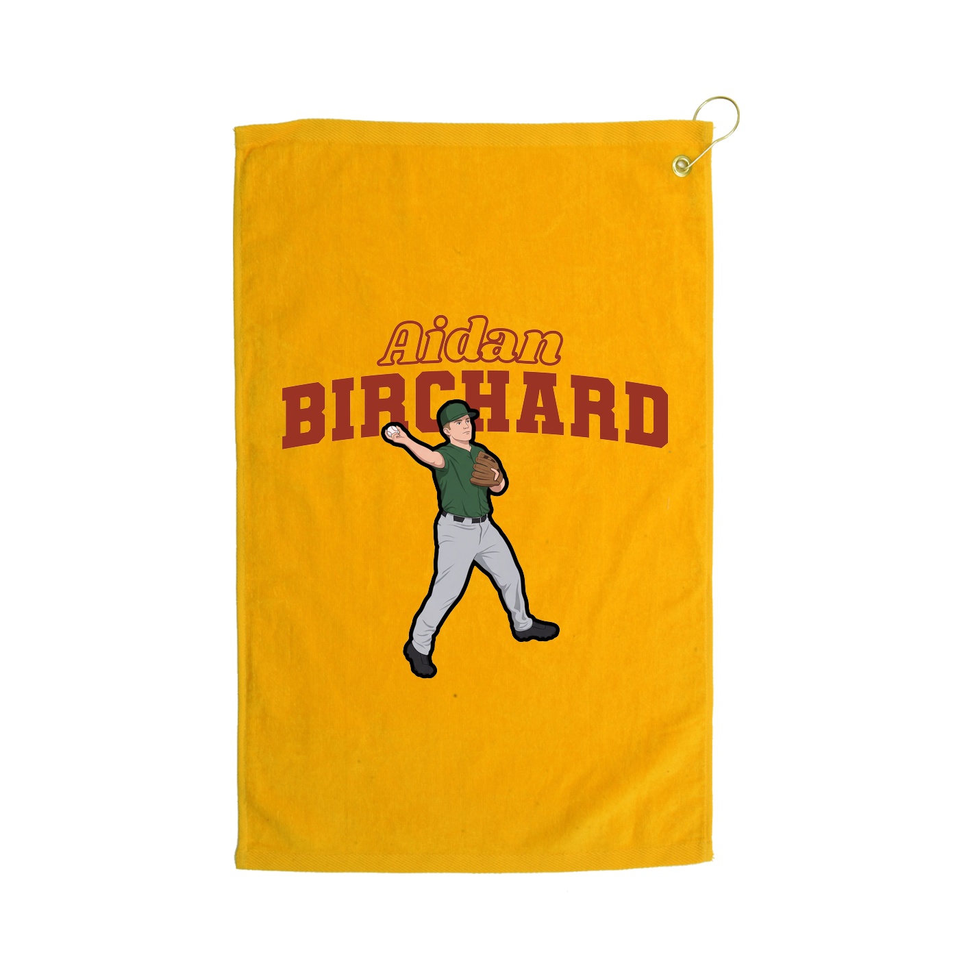 Golf Towel — Name Arch in Gold