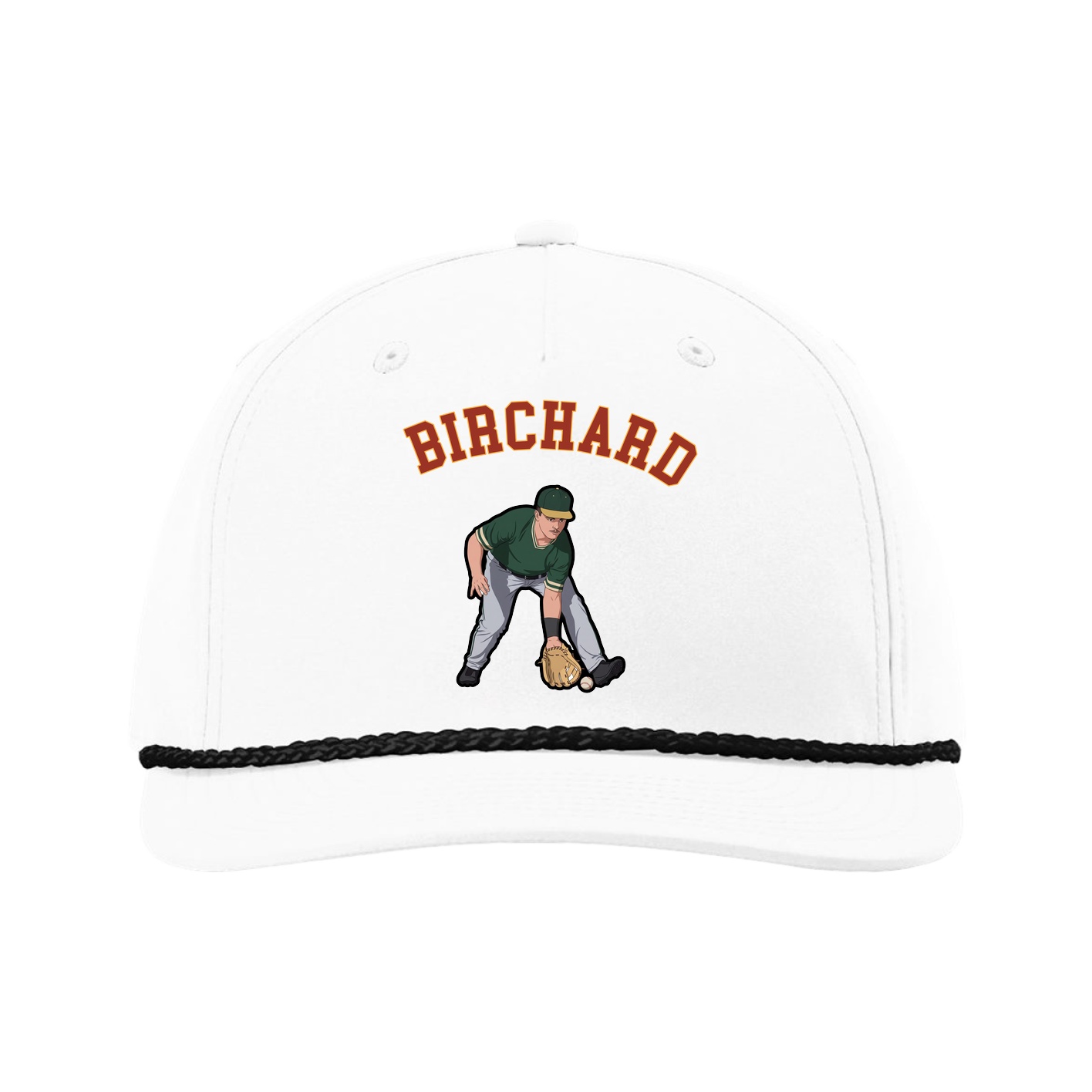 Five-Panel Classic Rope Cap — Shirsey Arch in White