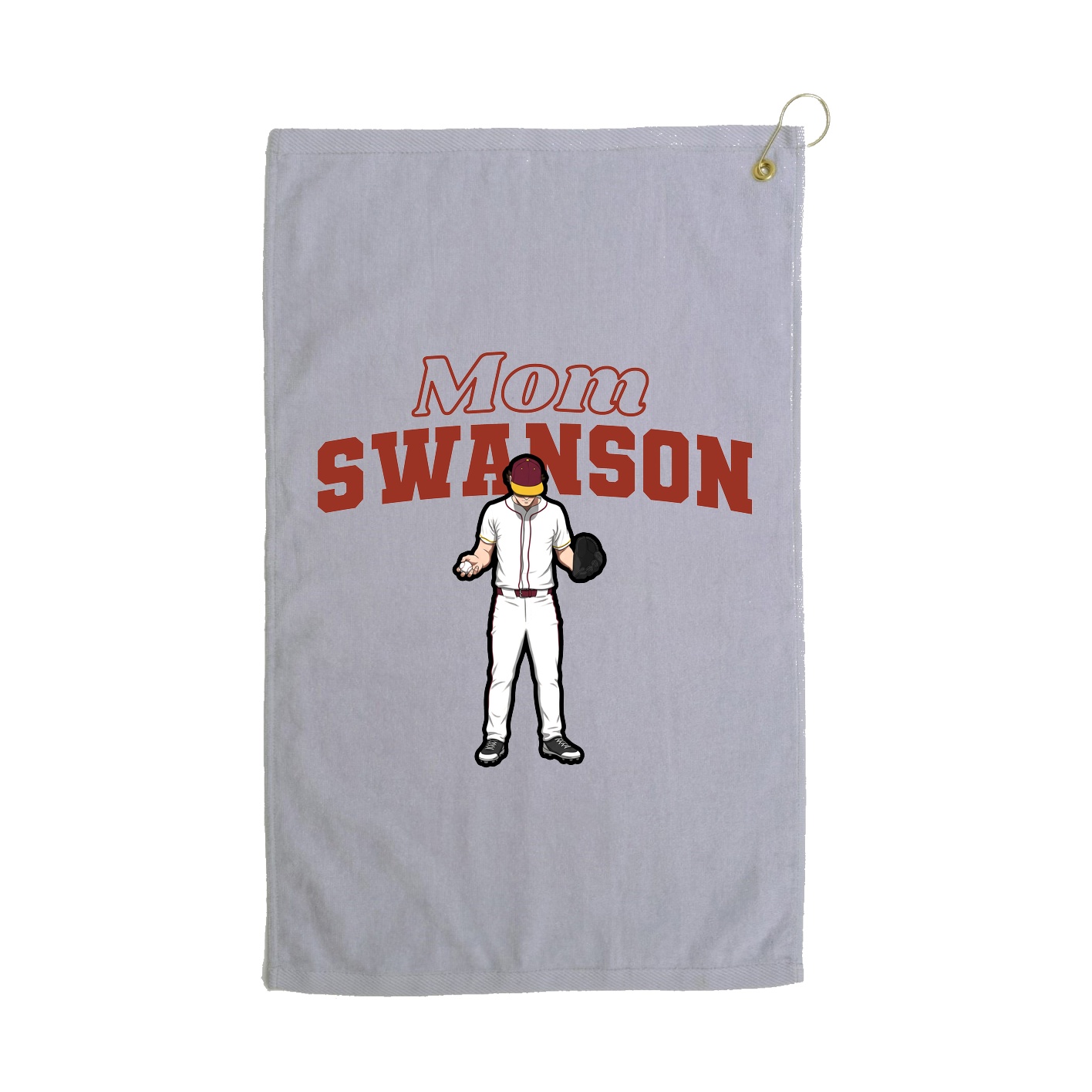 Golf Towel — Mothers Day Block in Grey