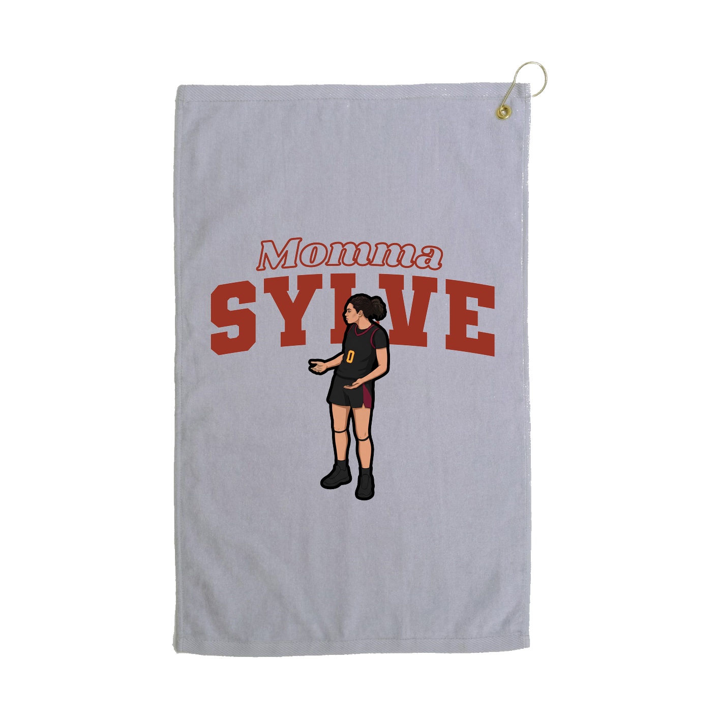 Golf Towel — Mothers Day Block in Grey