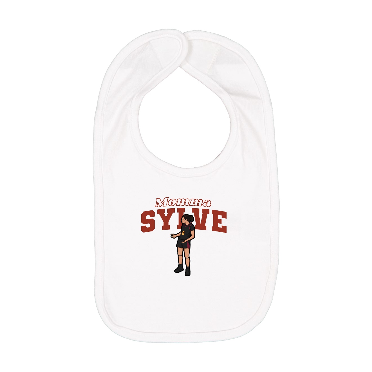 Infant Bib — Mothers Day Block in White