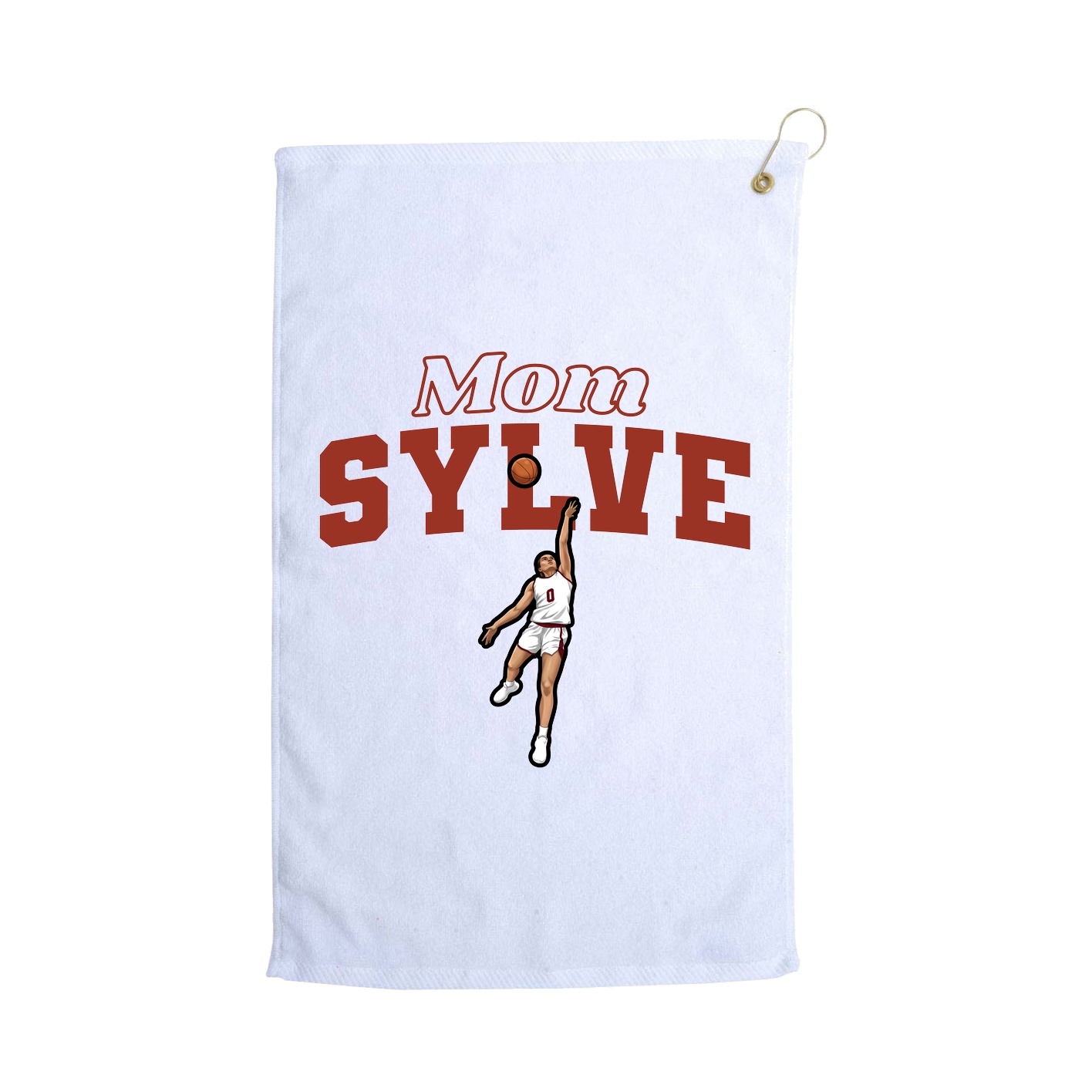 Golf Towel — Mothers Day Block in White