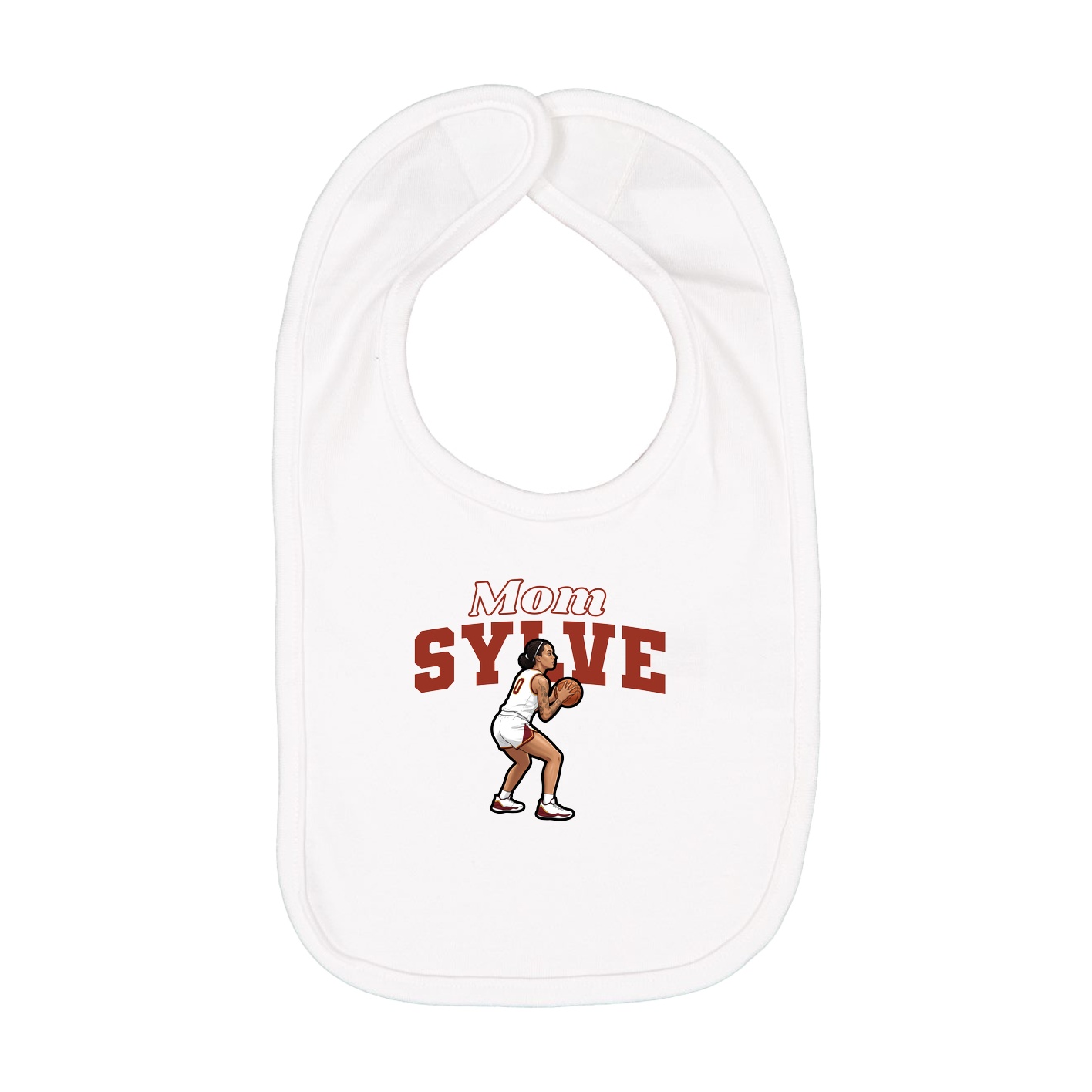 Infant Bib — Mothers Day Block in White