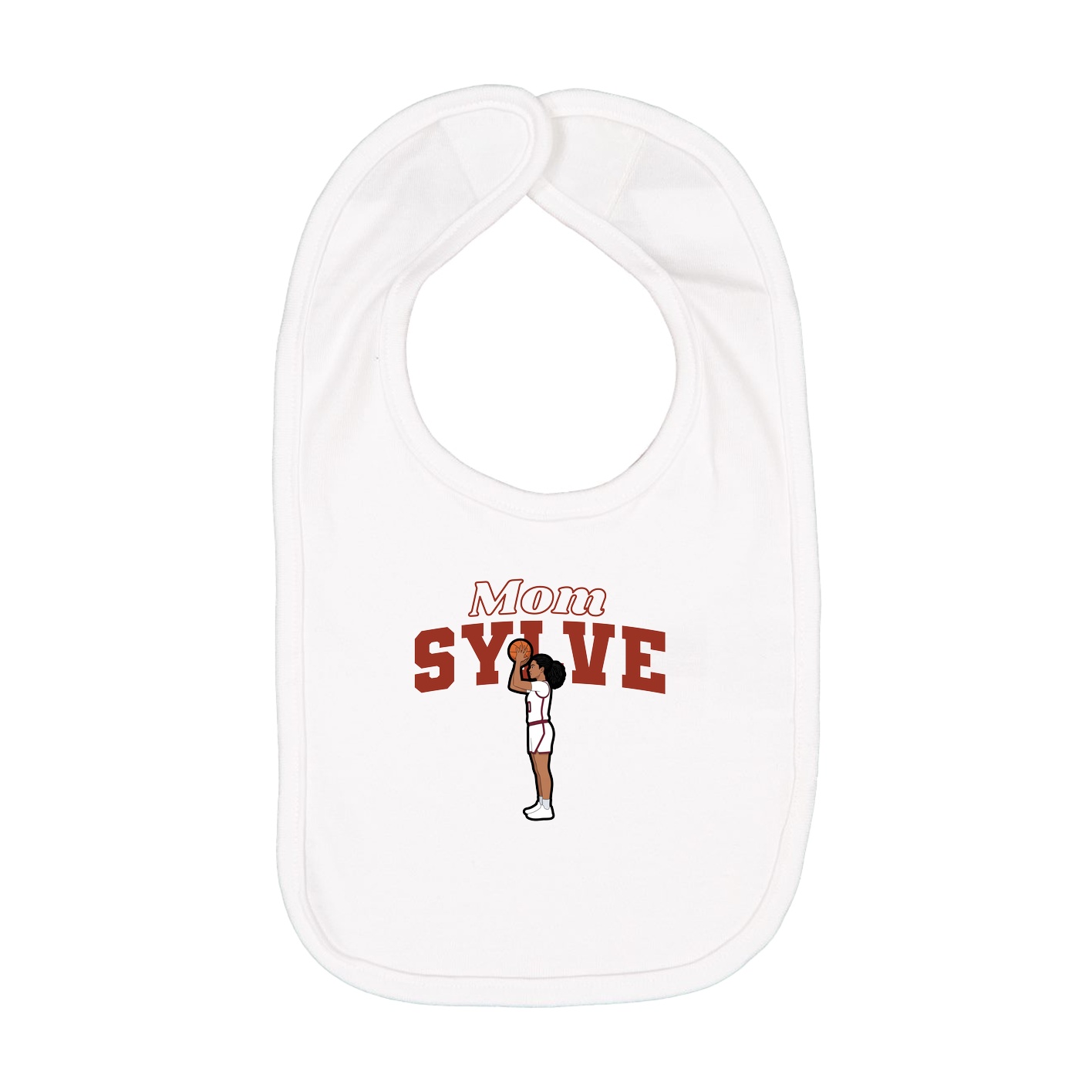 Infant Bib — Mothers Day Block in White