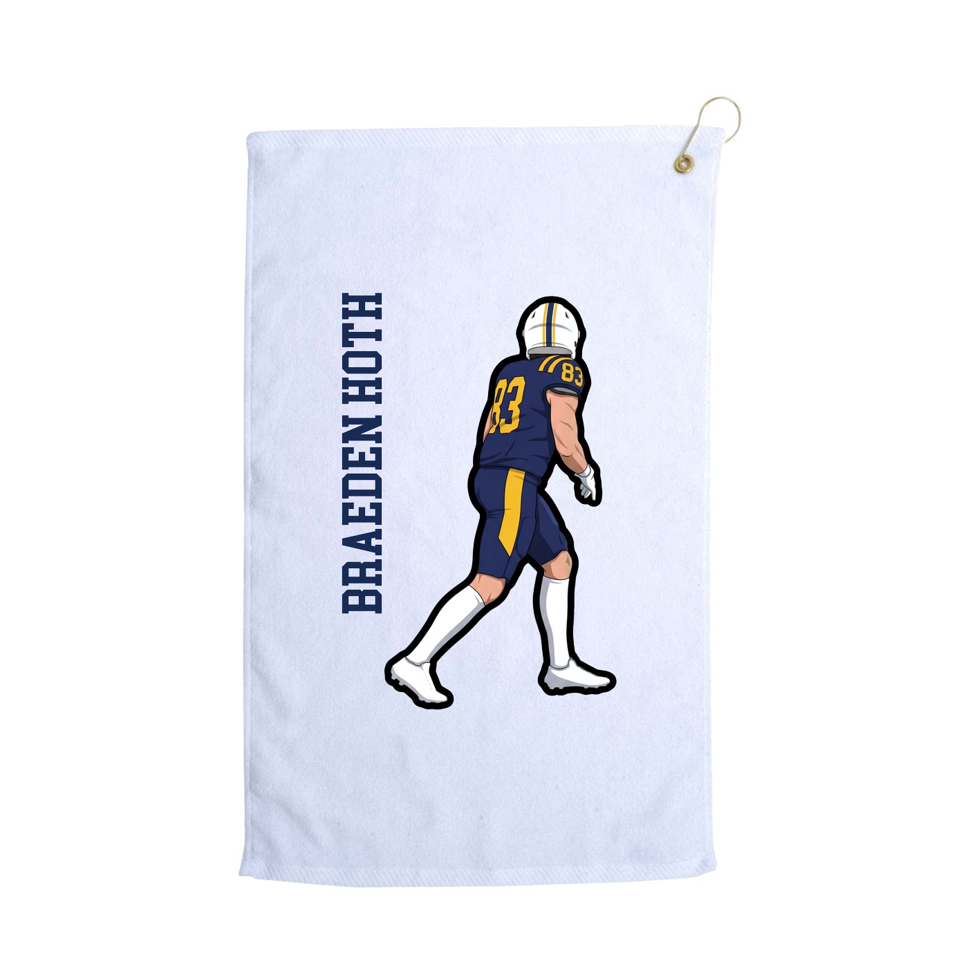 Golf Towel — Name Vertical in White
