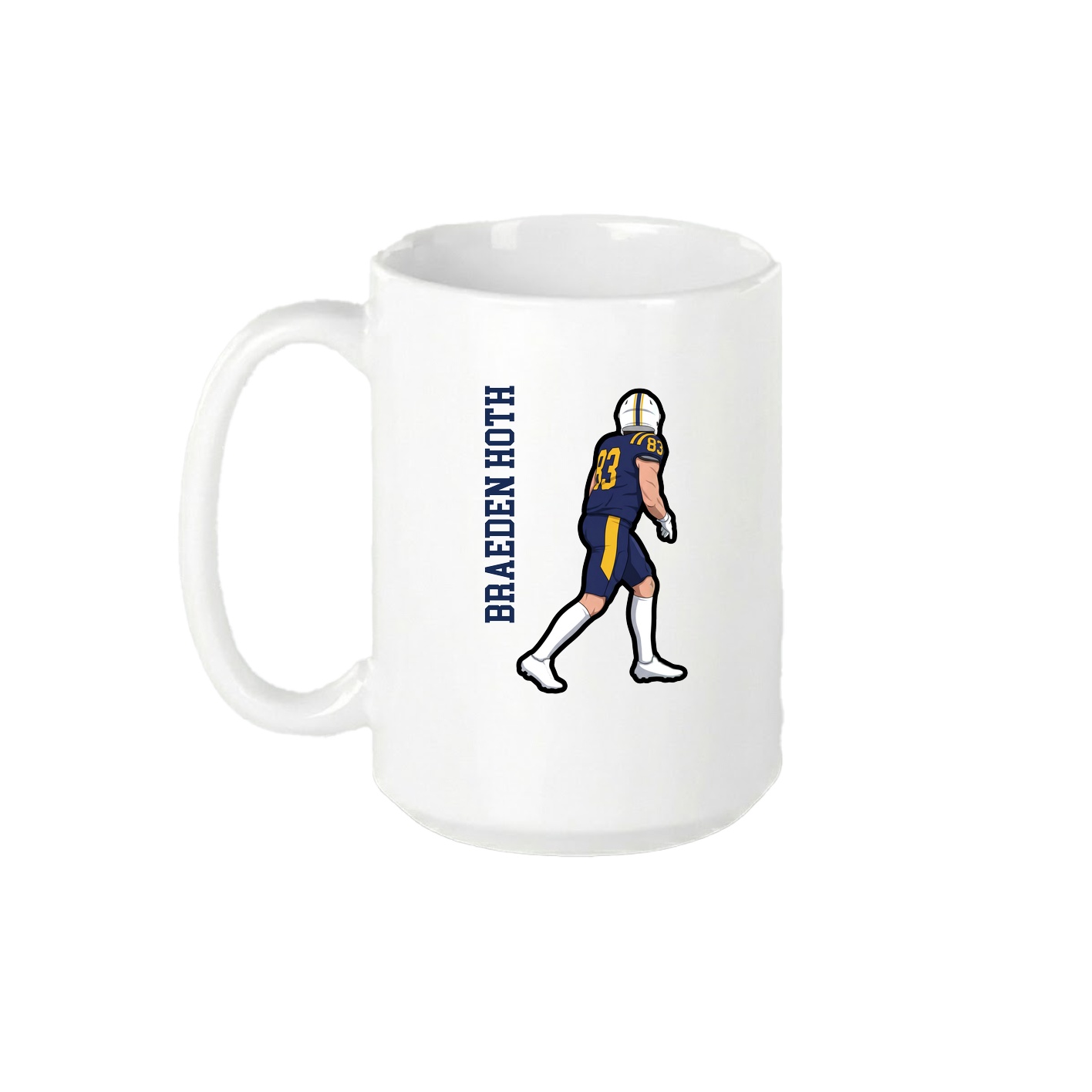 15oz Coffee Mug — Name Vertical in White