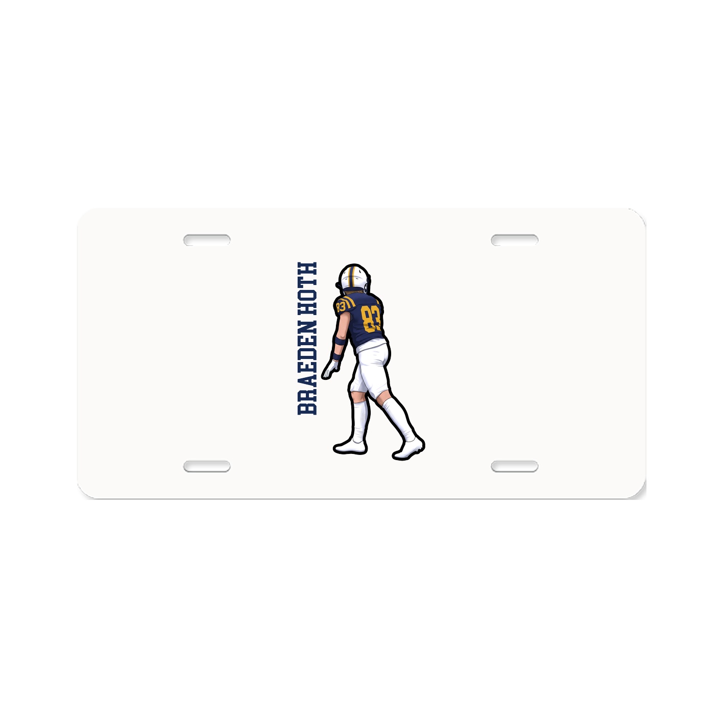 License Plate — Name Vertical in Classic