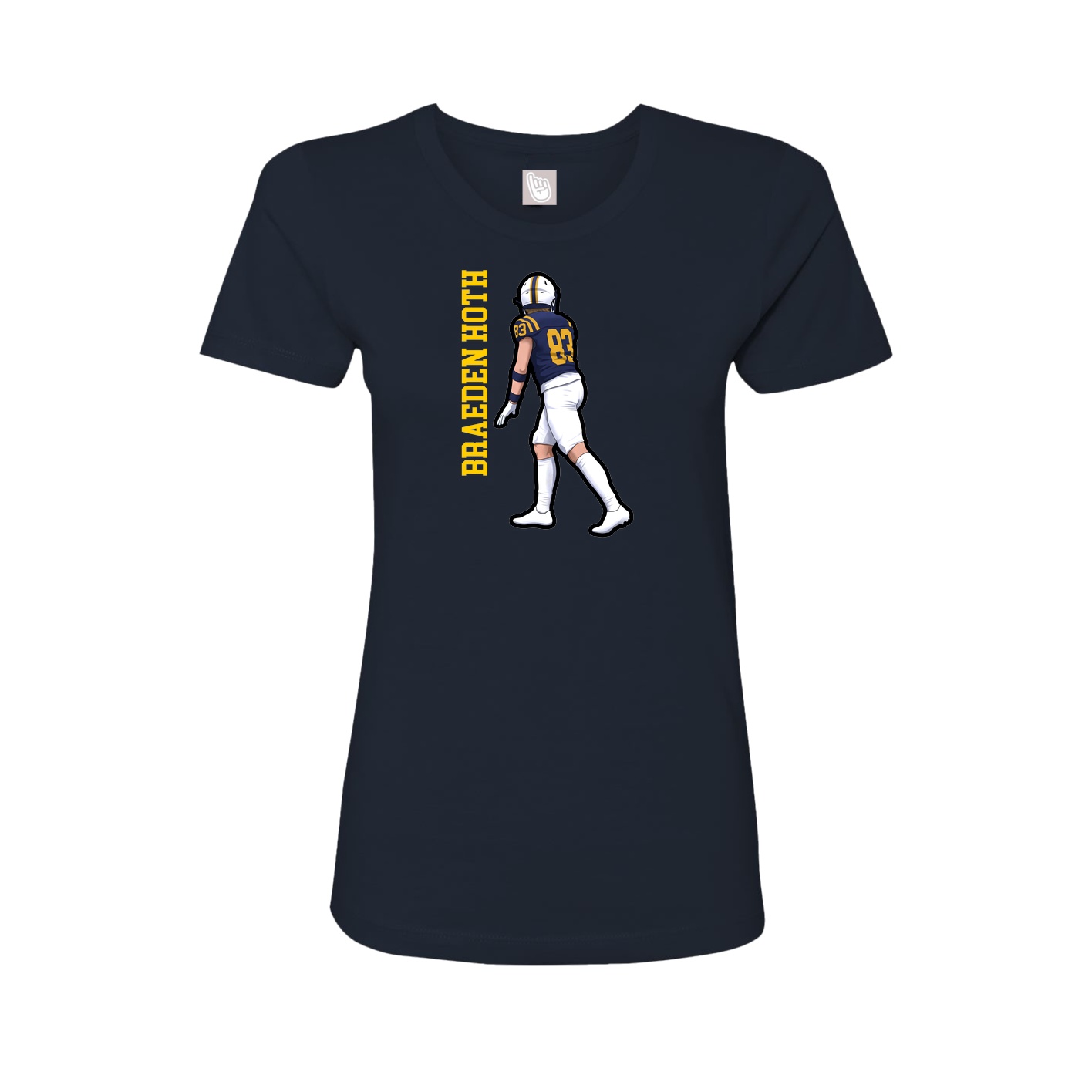 Fitted Women's Tee — Name Vertical in Navy