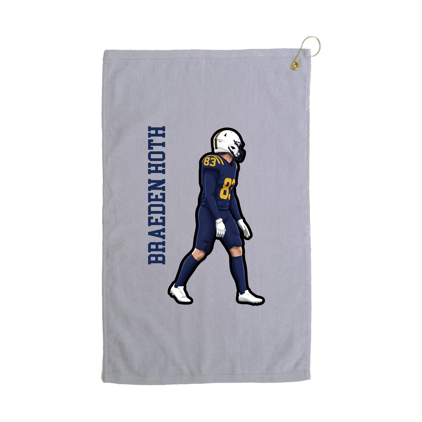 Golf Towel — Name Vertical in Grey