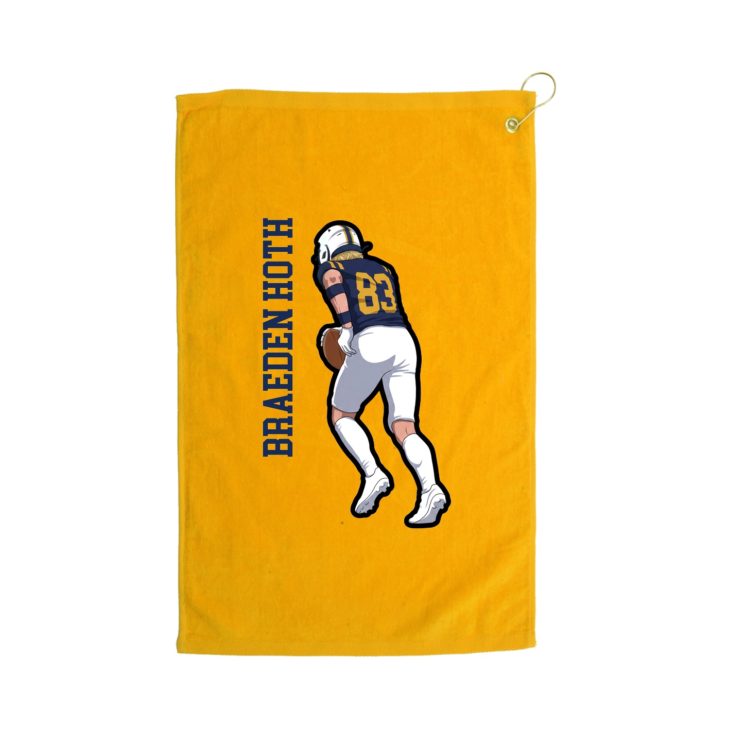 Golf Towel — Name Vertical in Gold