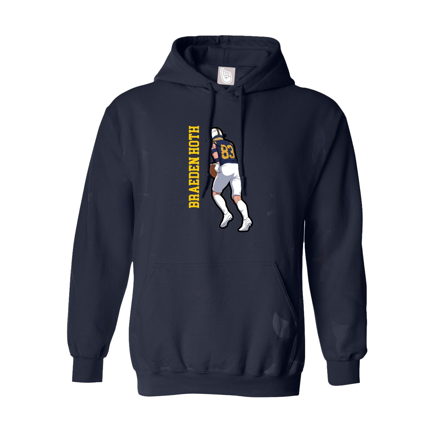 Youth Hoodie — Name Vertical in Navy